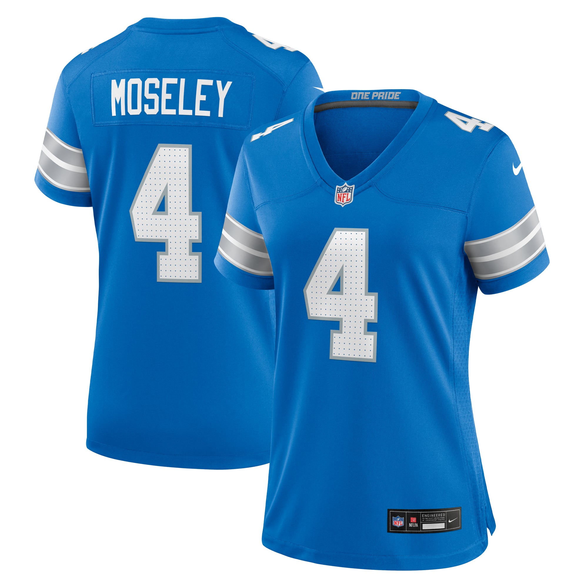 Emmanuel Moseley Detroit Lions Women's Team Game Jersey - Blue - Image 2