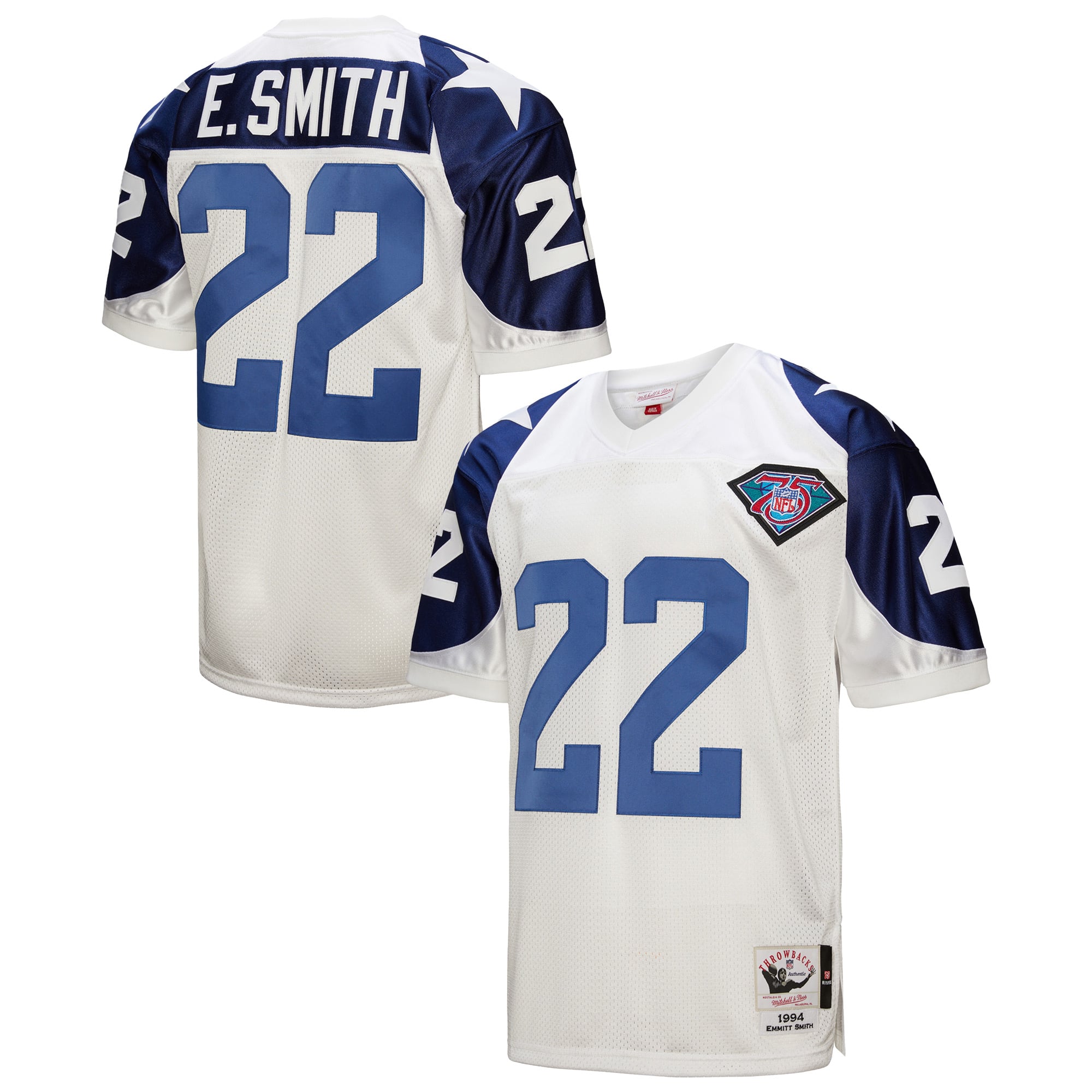 Emmitt Smith Dallas Cowboys 1994 Throwback Retired Player Jersey - White