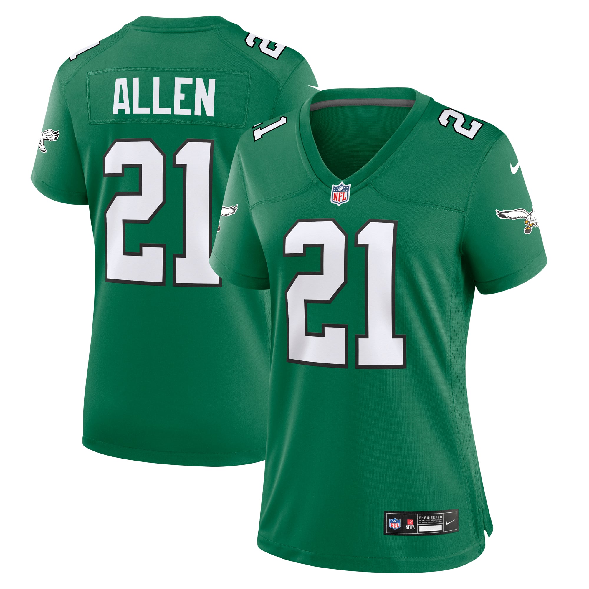 Eric Allen Philadelphia Eagles Women's Alternate Game Jersey - Kelly Green - Image 2