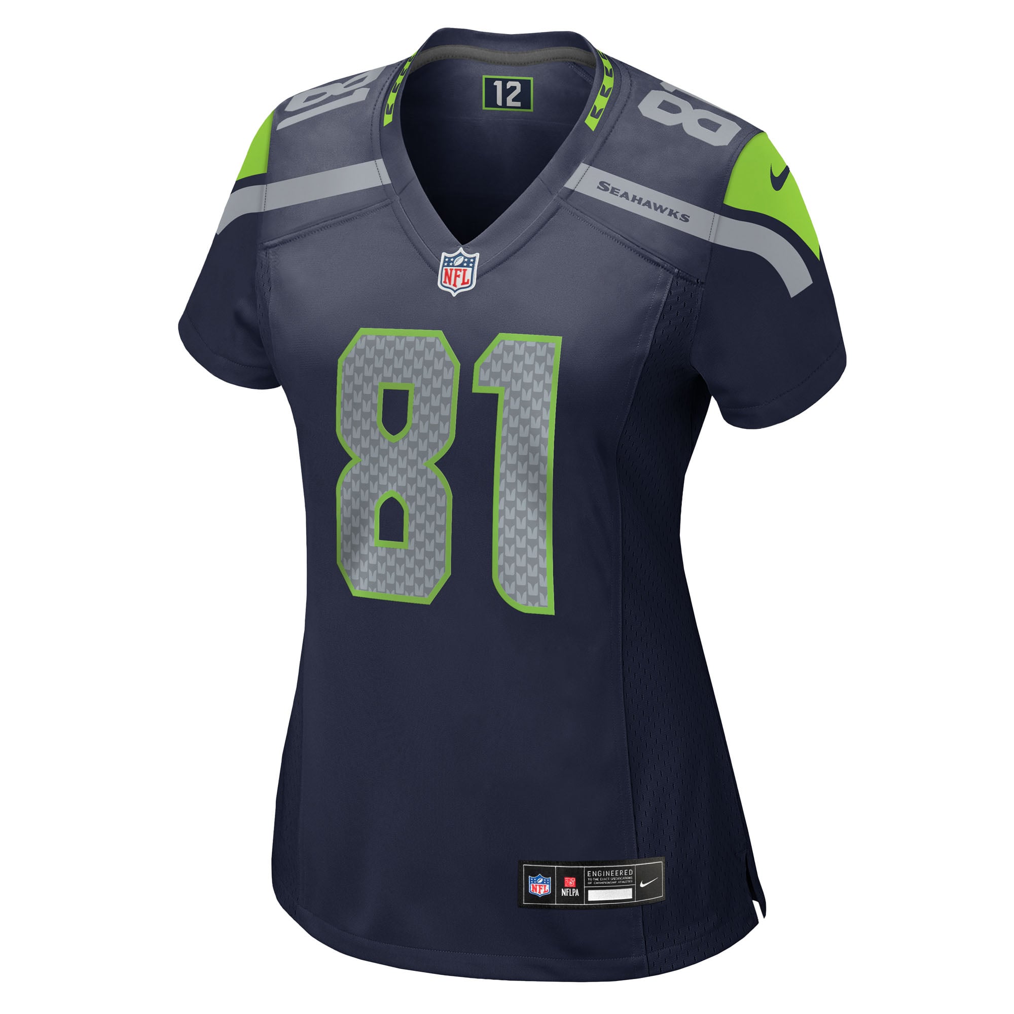 Eric Saubert Seattle Seahawks Women's Team Game Jersey - College Navy - Image 3