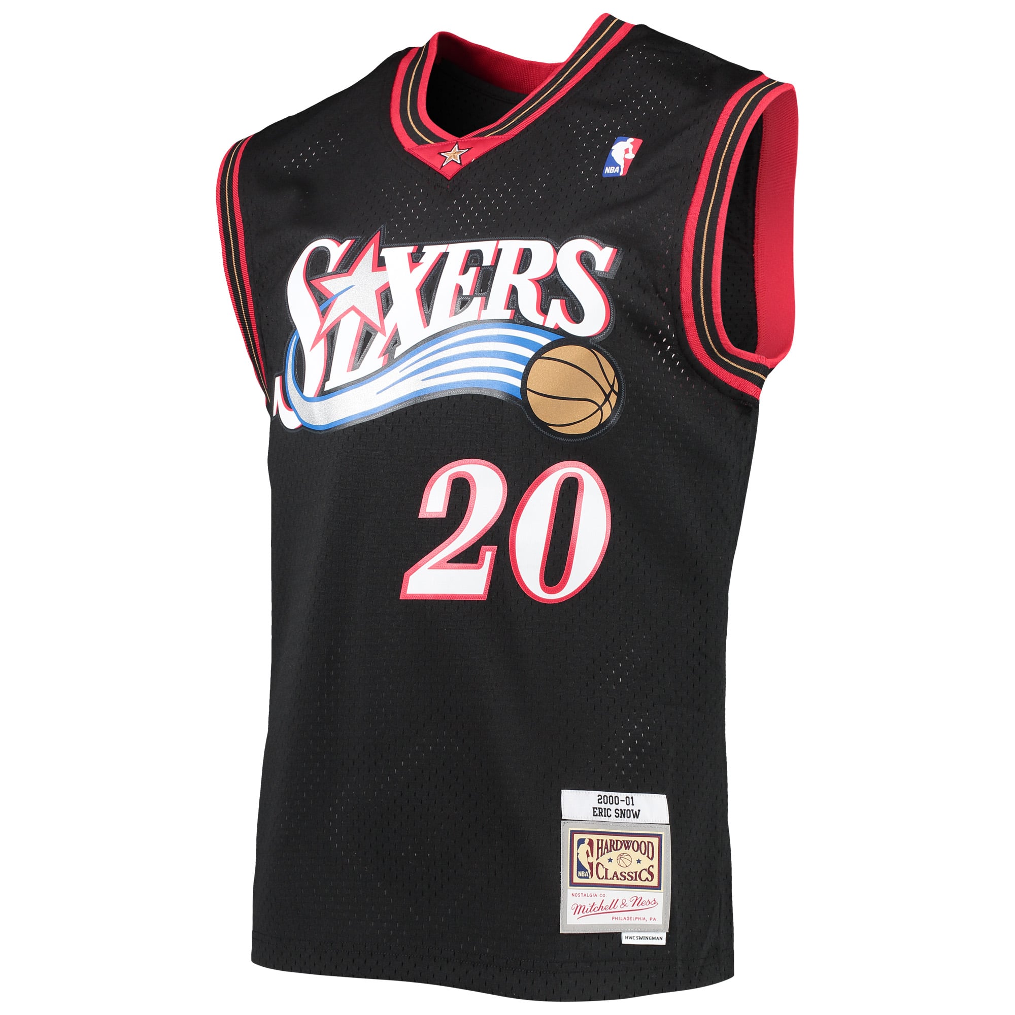 Eric Snow Philadelphia 76ers 2000/01 Hardwood Classics Swingman Jersey - Black - Image 3