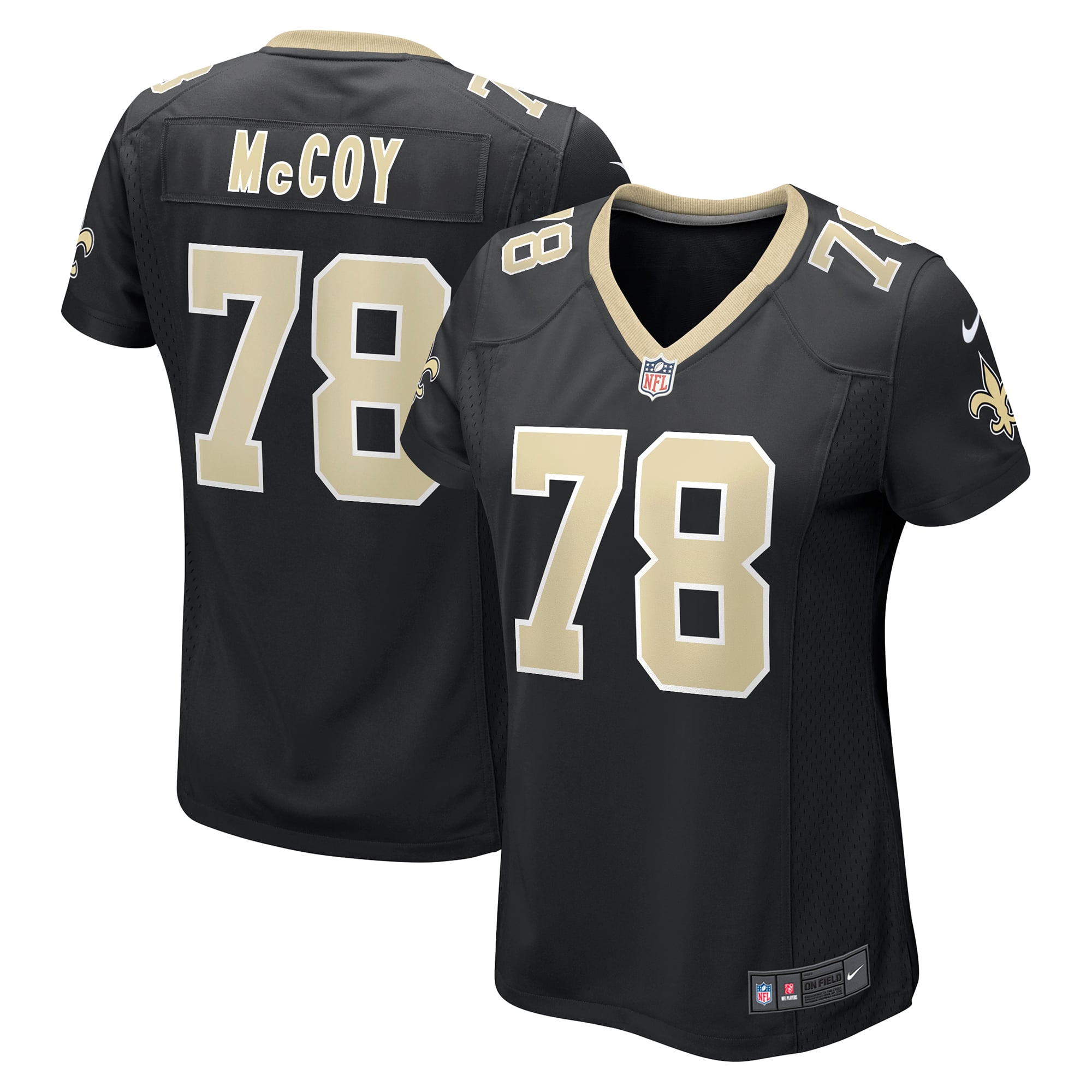 Erik Mccoy New Orleans Saints Women's Game Jersey - Black - Image 2
