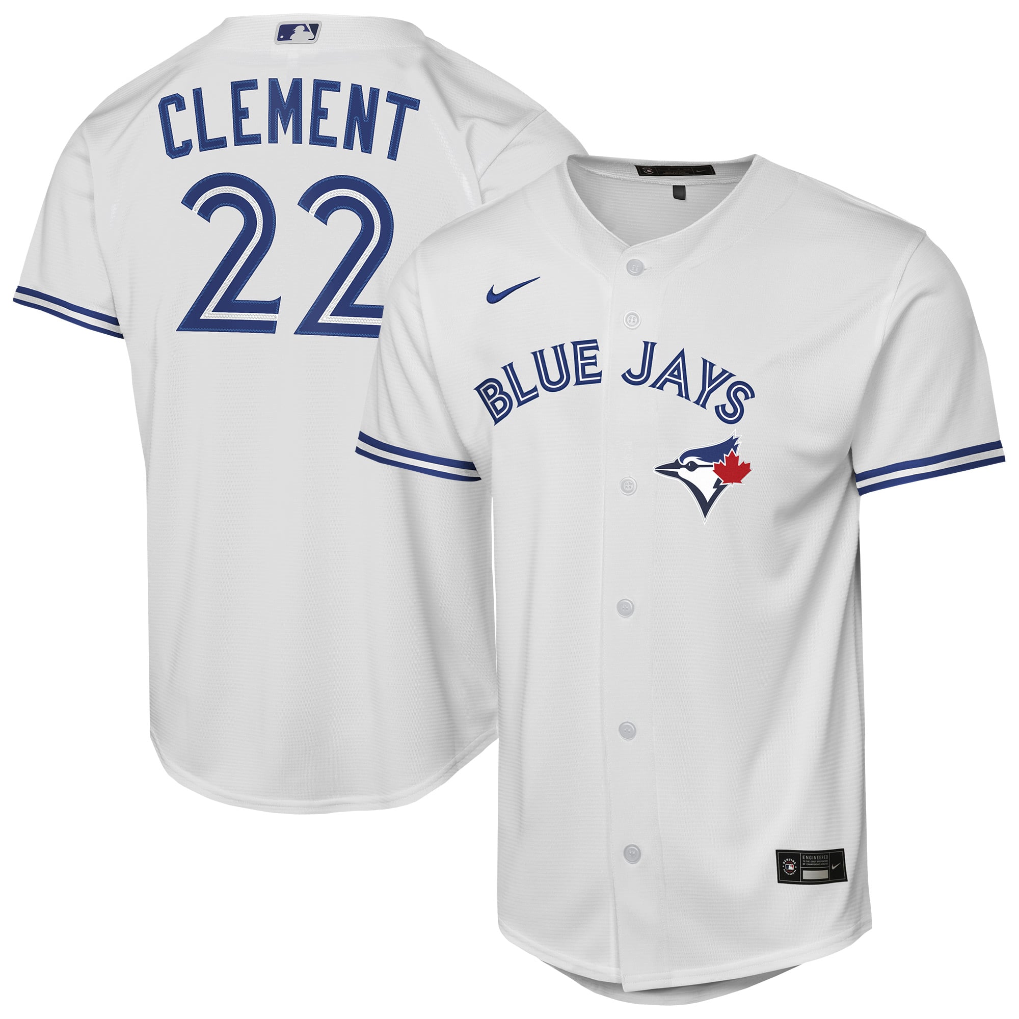 Ernie Clement Toronto Blue Jays Youth Home Baseline Jersey - White - Image 2