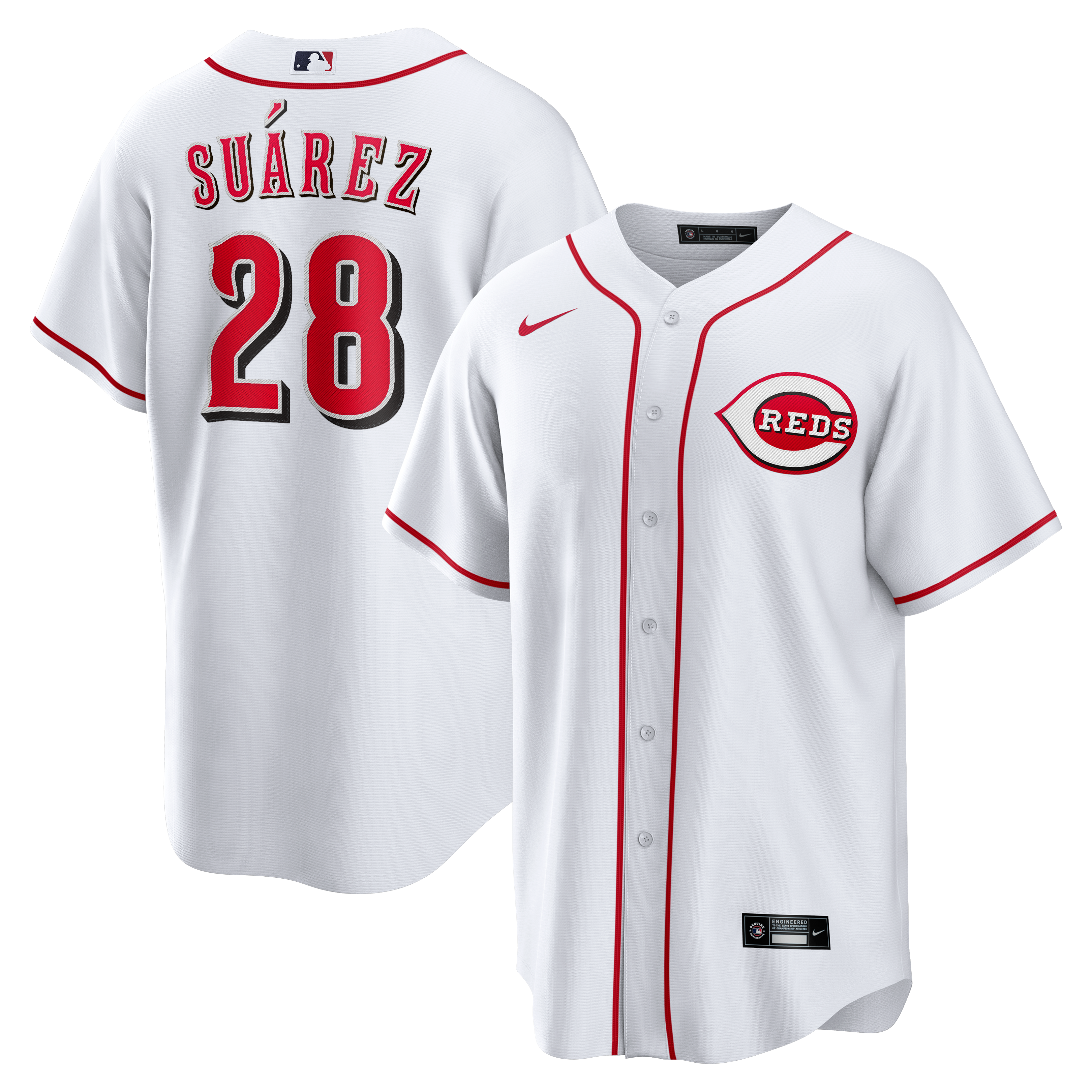Eugenio Suárez Cincinnati Reds Home Jersey - White - Image 2