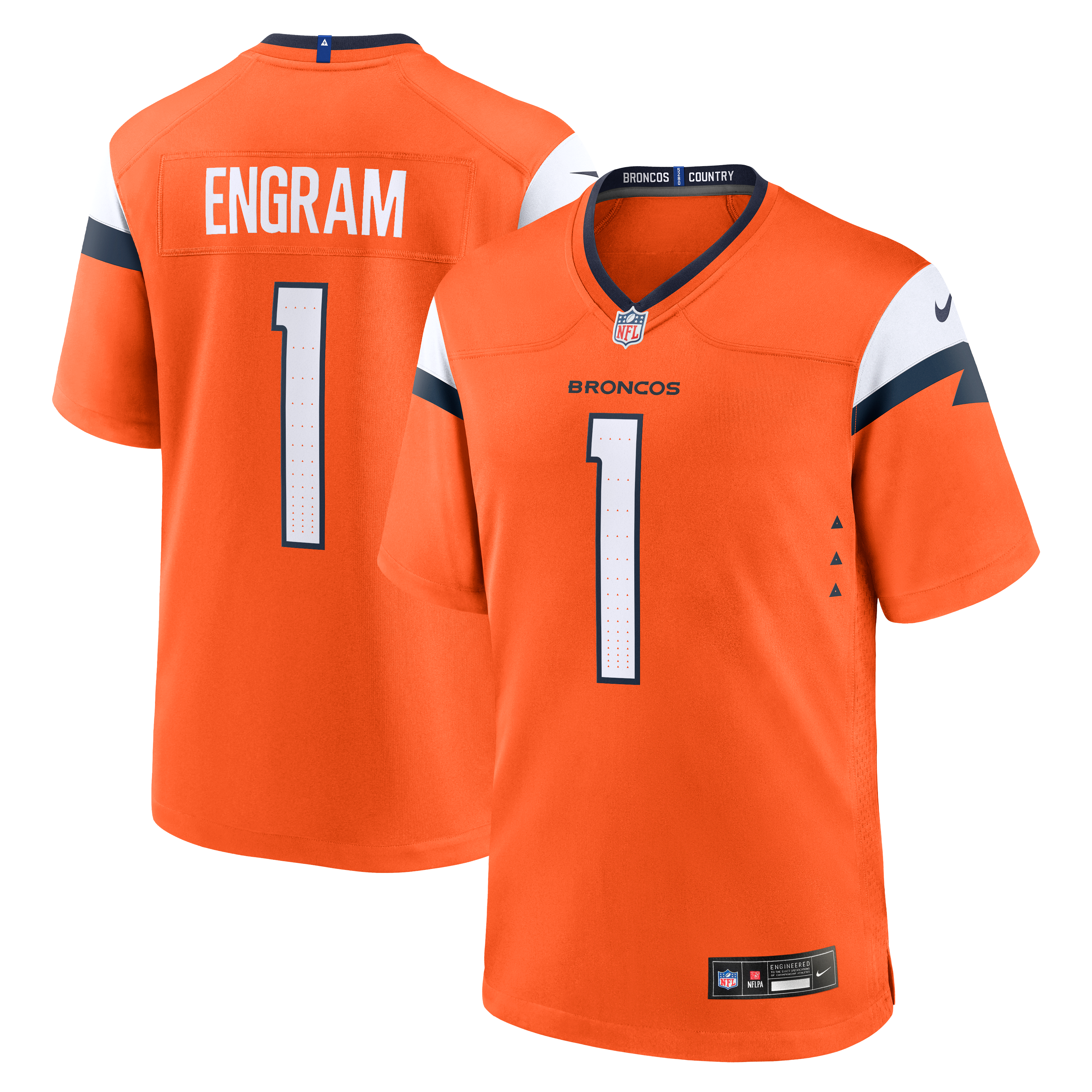 Evan Engram Denver Broncos Team Game Jersey - Orange - Image 2