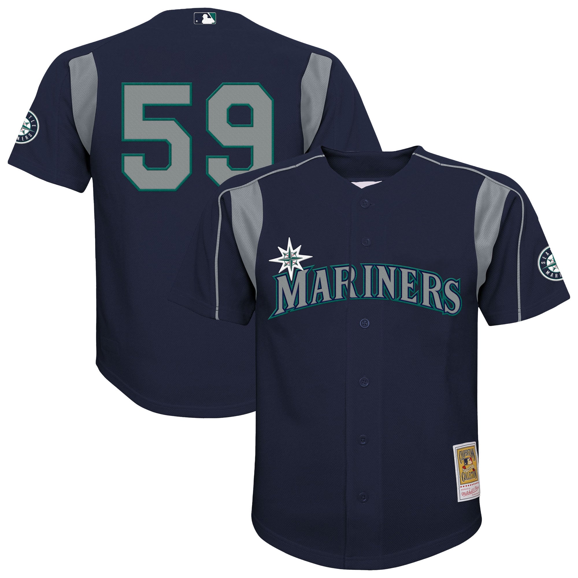 Felix Hernandez Seattle Mariners Youth Mesh Batting Practice Jersey - Navy - Image 2