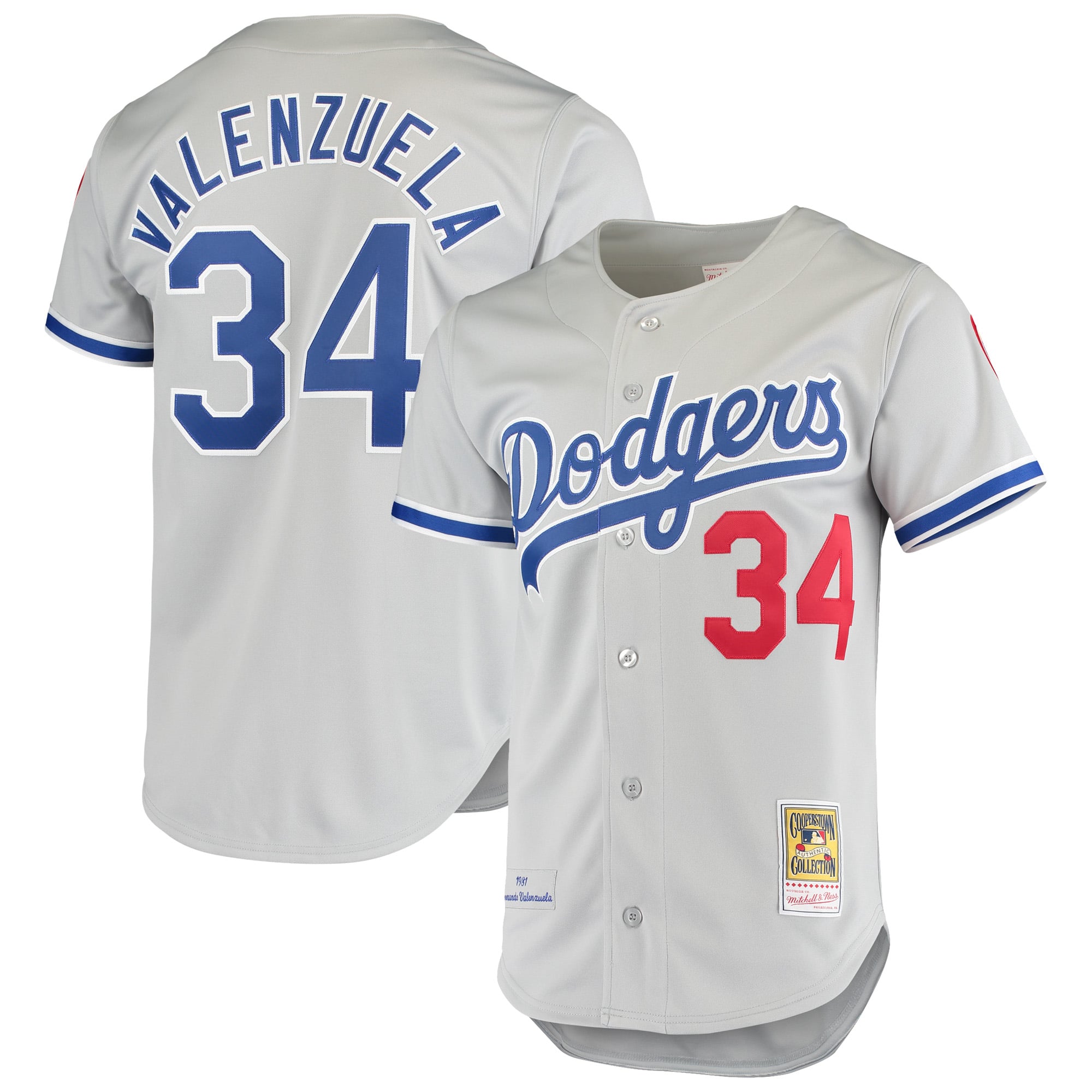 Fernando Valenzuela Los Angeles Dodgers Jersey - Gray