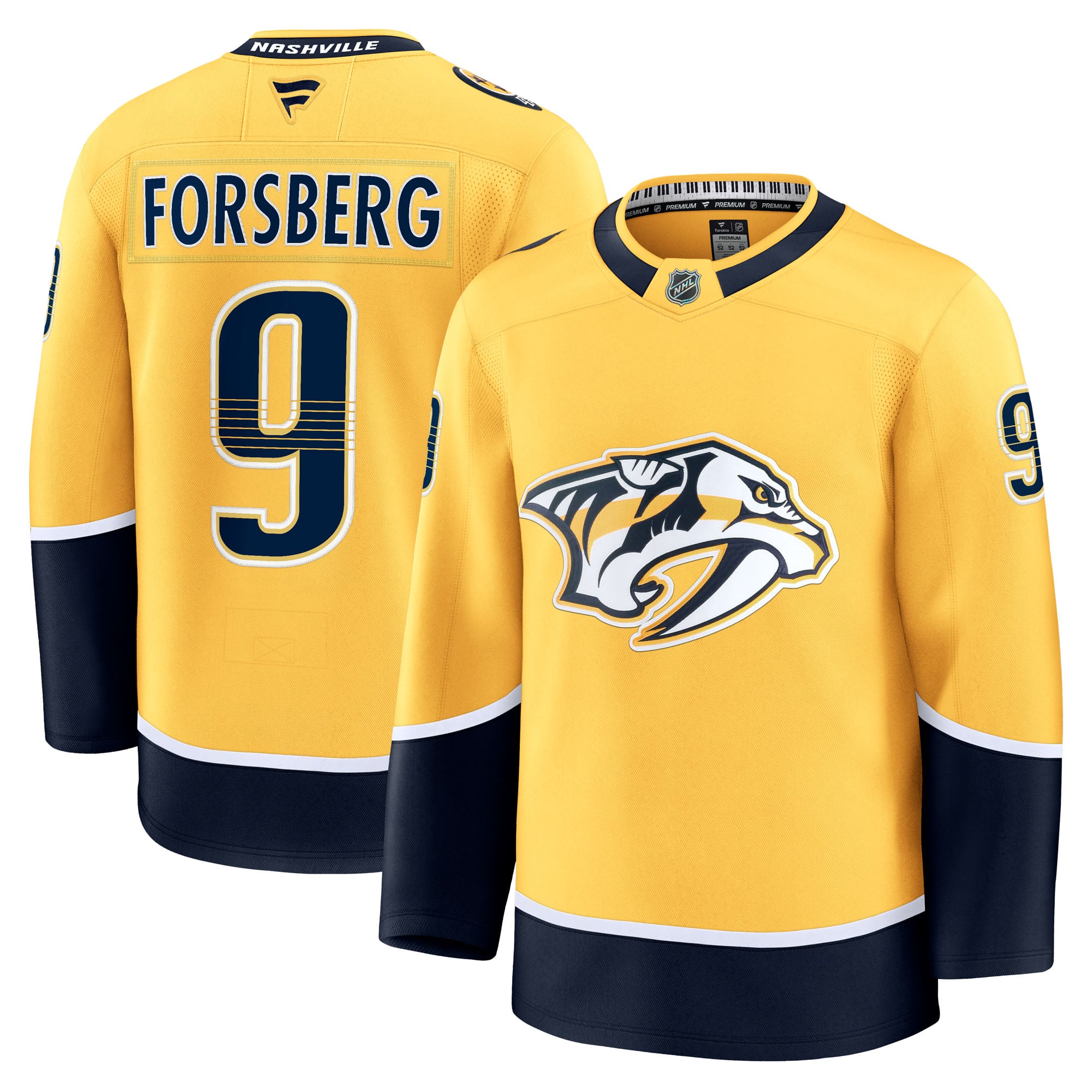 Filip Forsberg Nashville Predators Home Premium Jersey - Gold