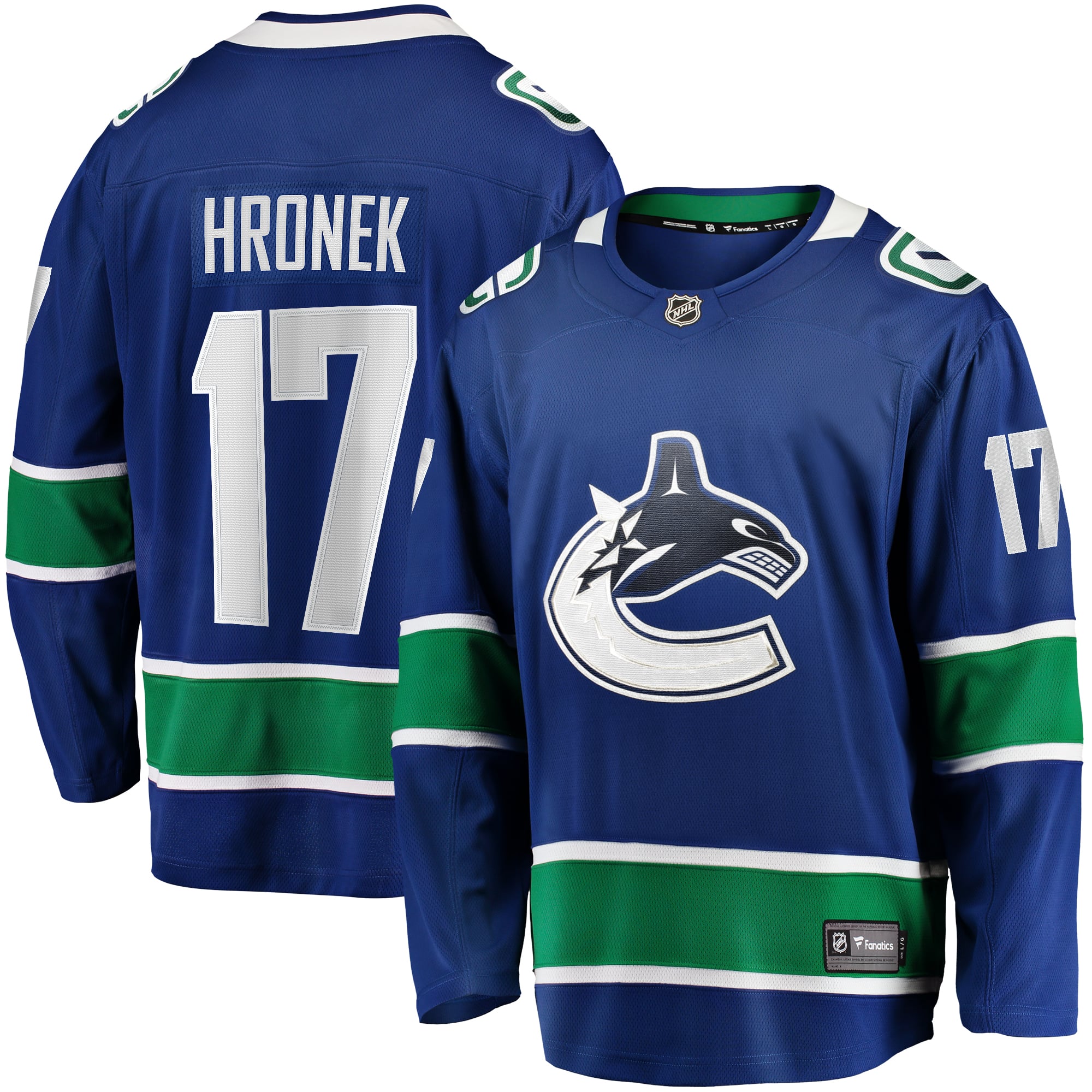 Filip Hronek Vancouver Canucks Home Breakaway Jersey - Blue - Image 2