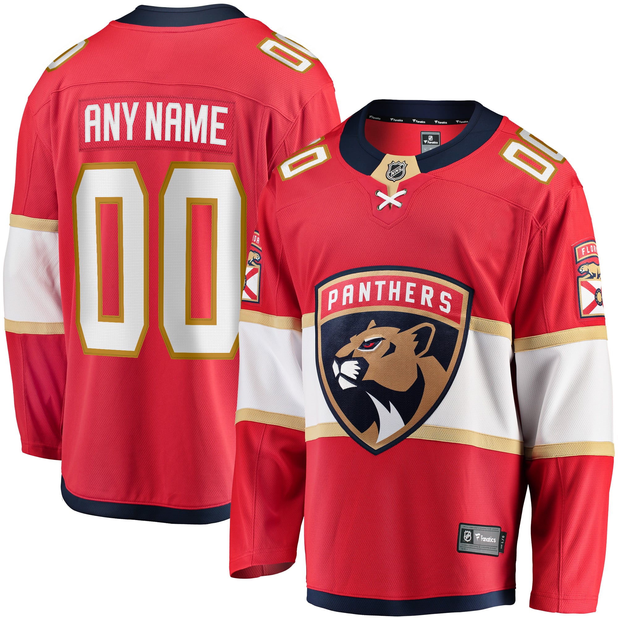 Florida Panthers Home Breakaway Custom Jersey - Red