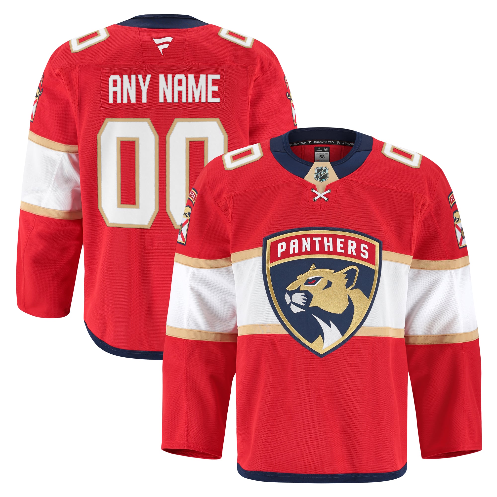 Florida Panthers Home Pro Custom Jersey - Red - Image 2