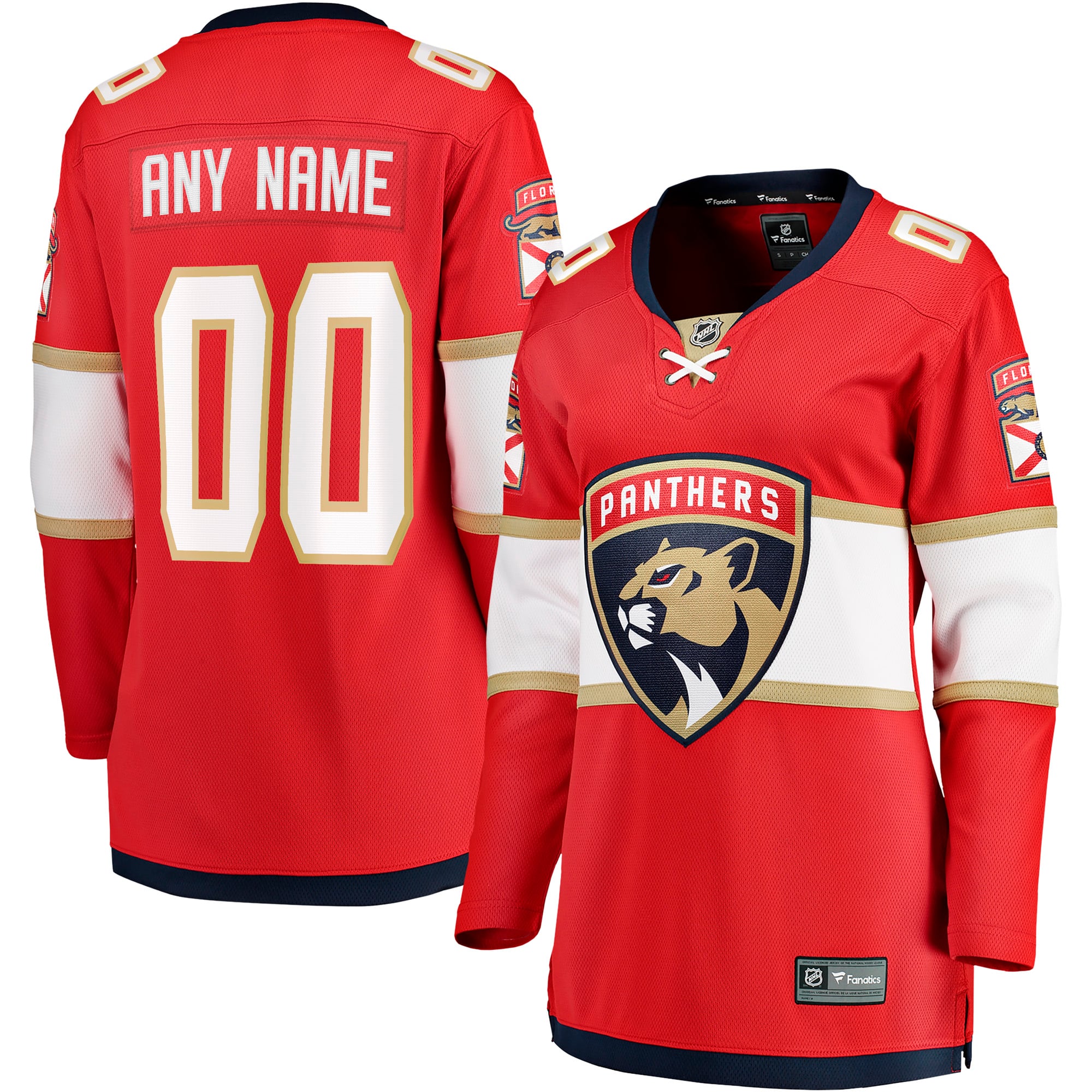 Florida Panthers Women's Home Breakaway Custom Jersey - Red - Image 2