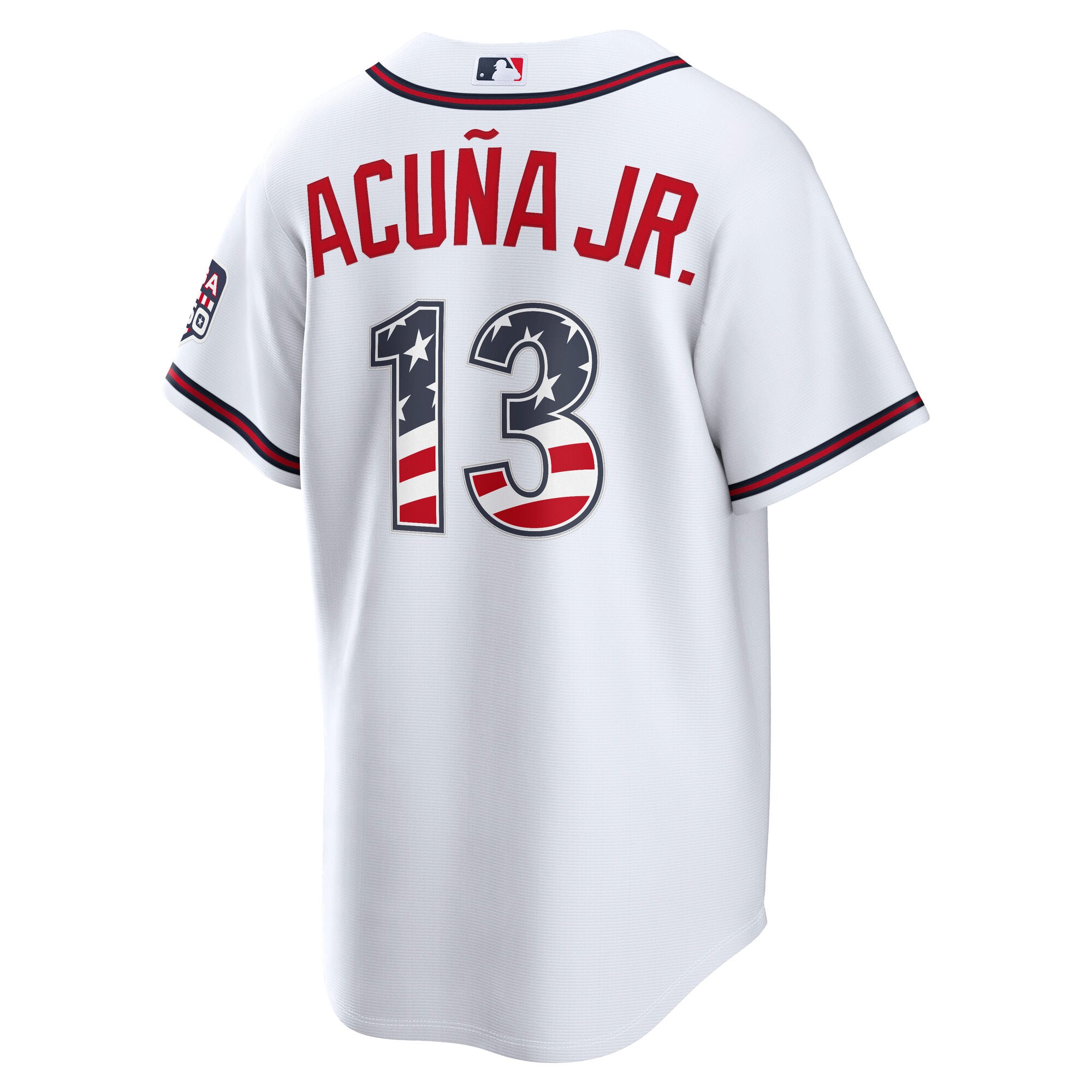 Fourth of July Atlanta Braves Ronald Acuña Jr. White USA 250 Stadium Jersey - Image 4