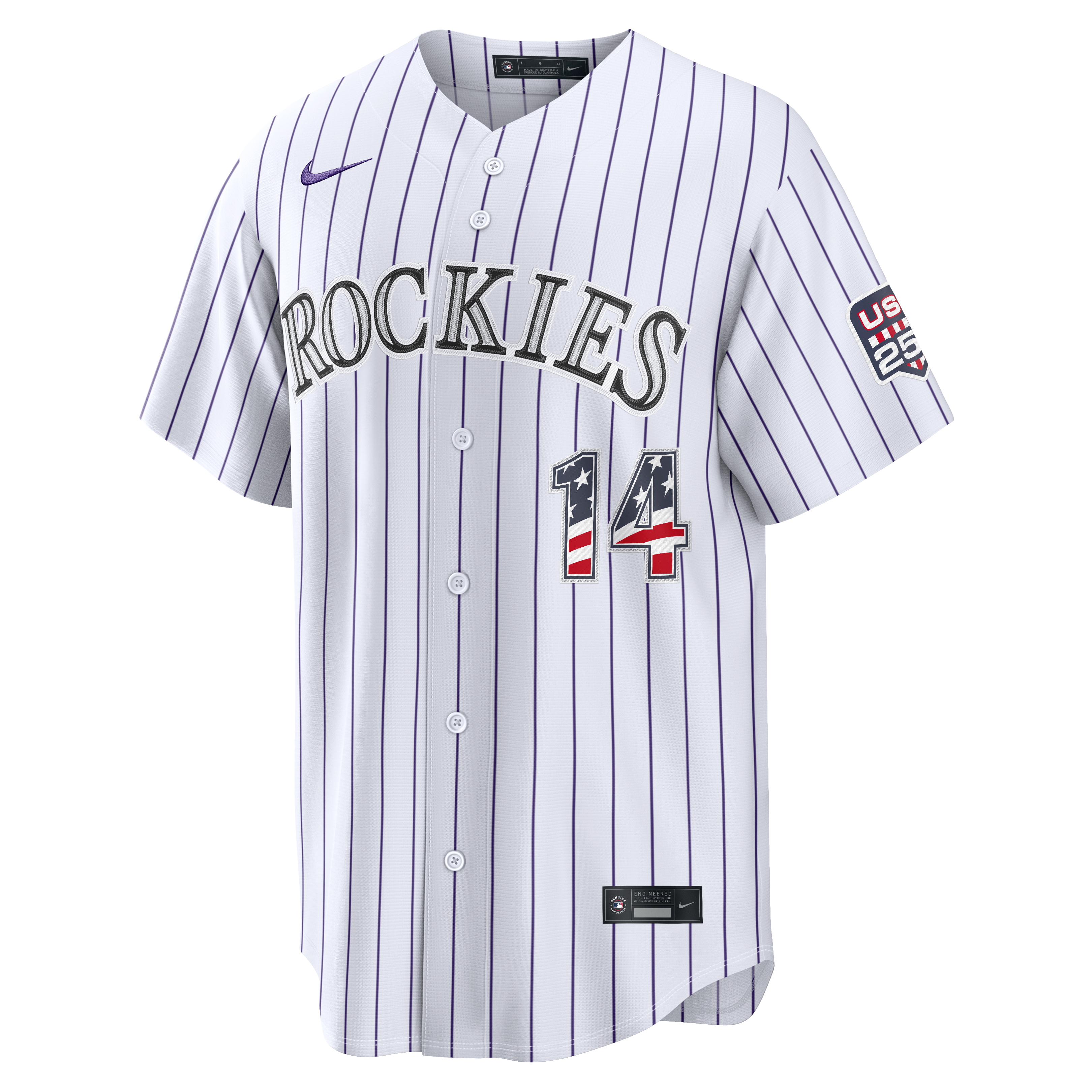 Fourth of July Colorado Rockies Ezequiel Tovar White USA 250 Stadium Jersey - Image 3