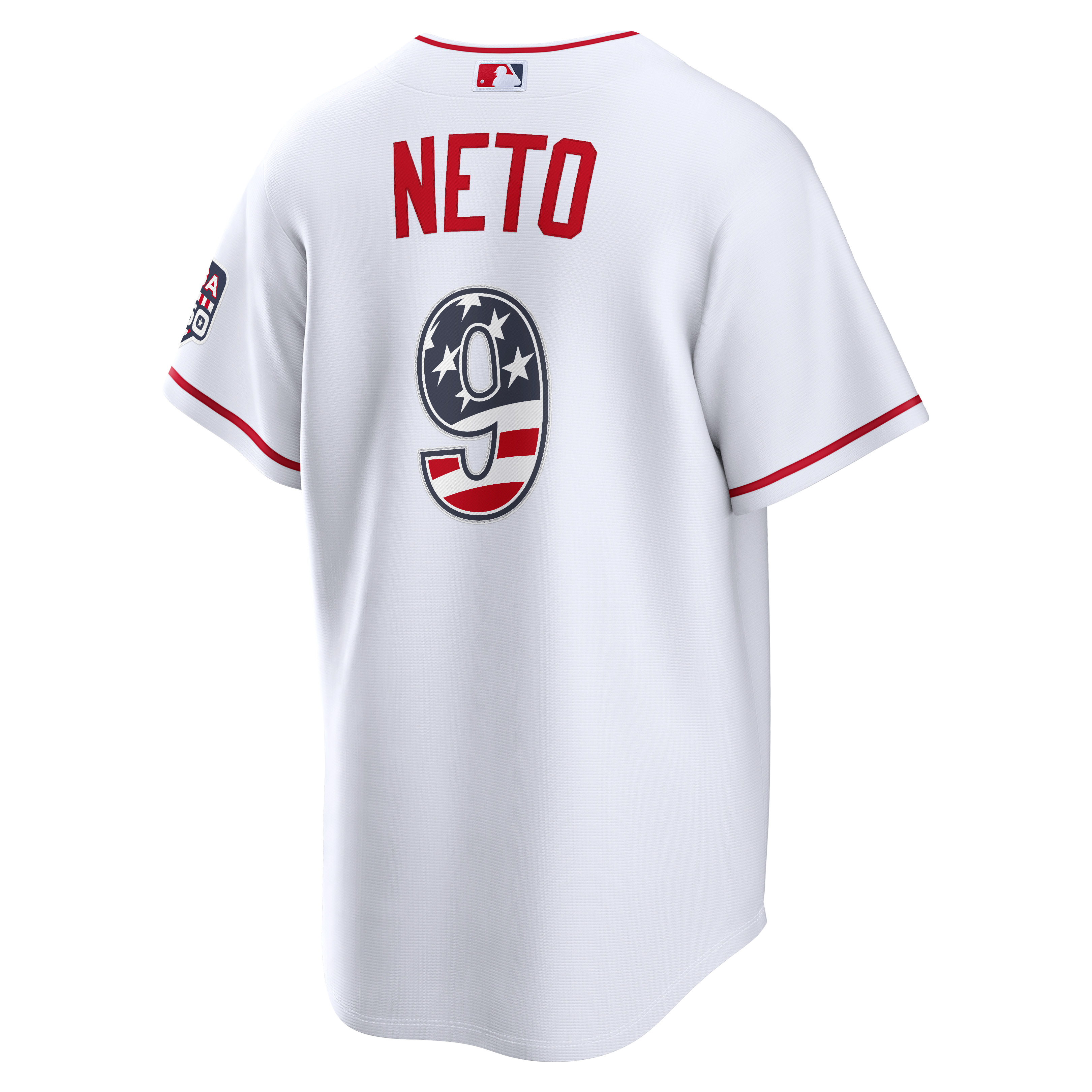 Fourth of July Los Angeles Angels Zach Neto White USA 250 Stadium Jersey - Image 4