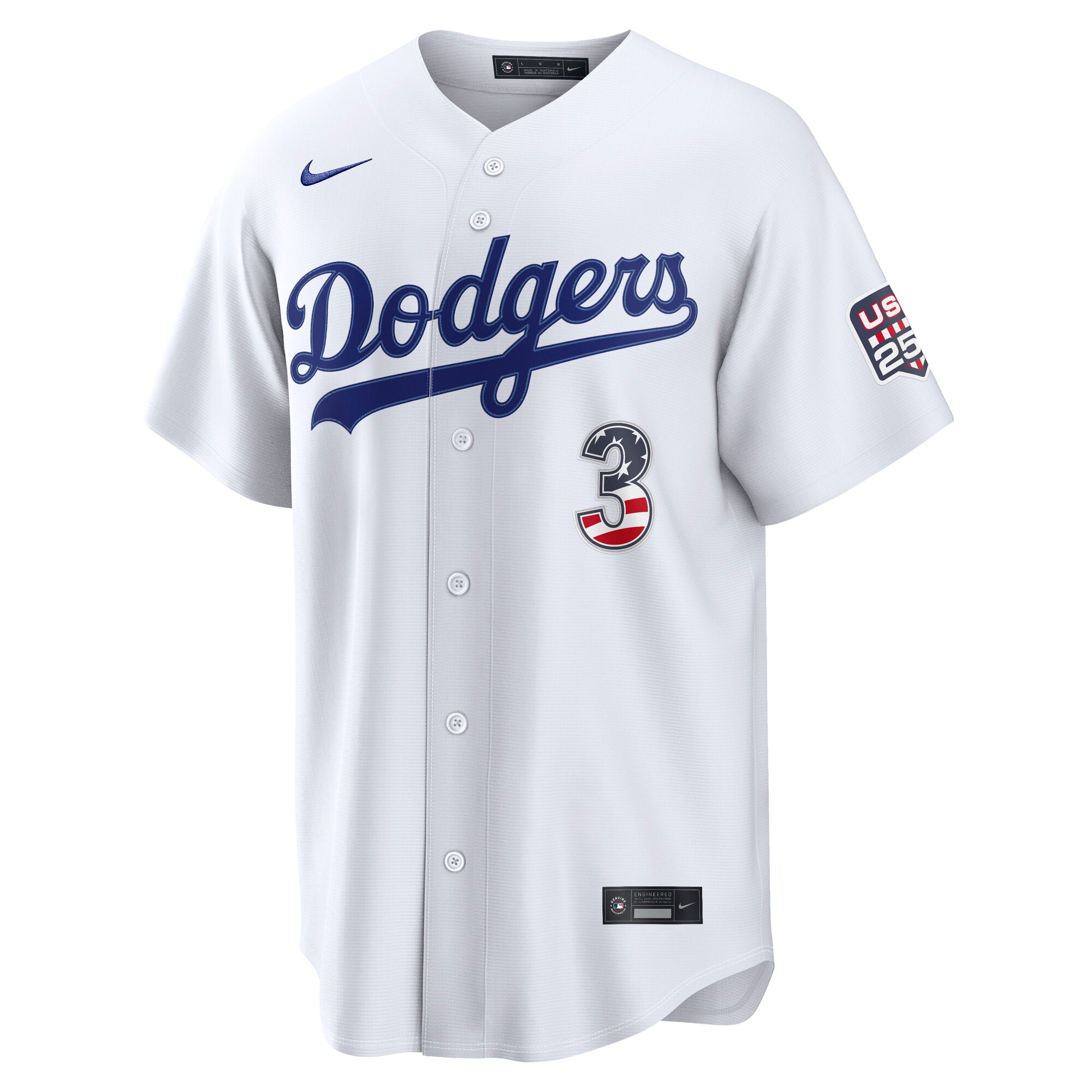 Fourth of July Los Angeles Dodgers Edwin Díaz White USA 250 Stadium Jersey - Image 3
