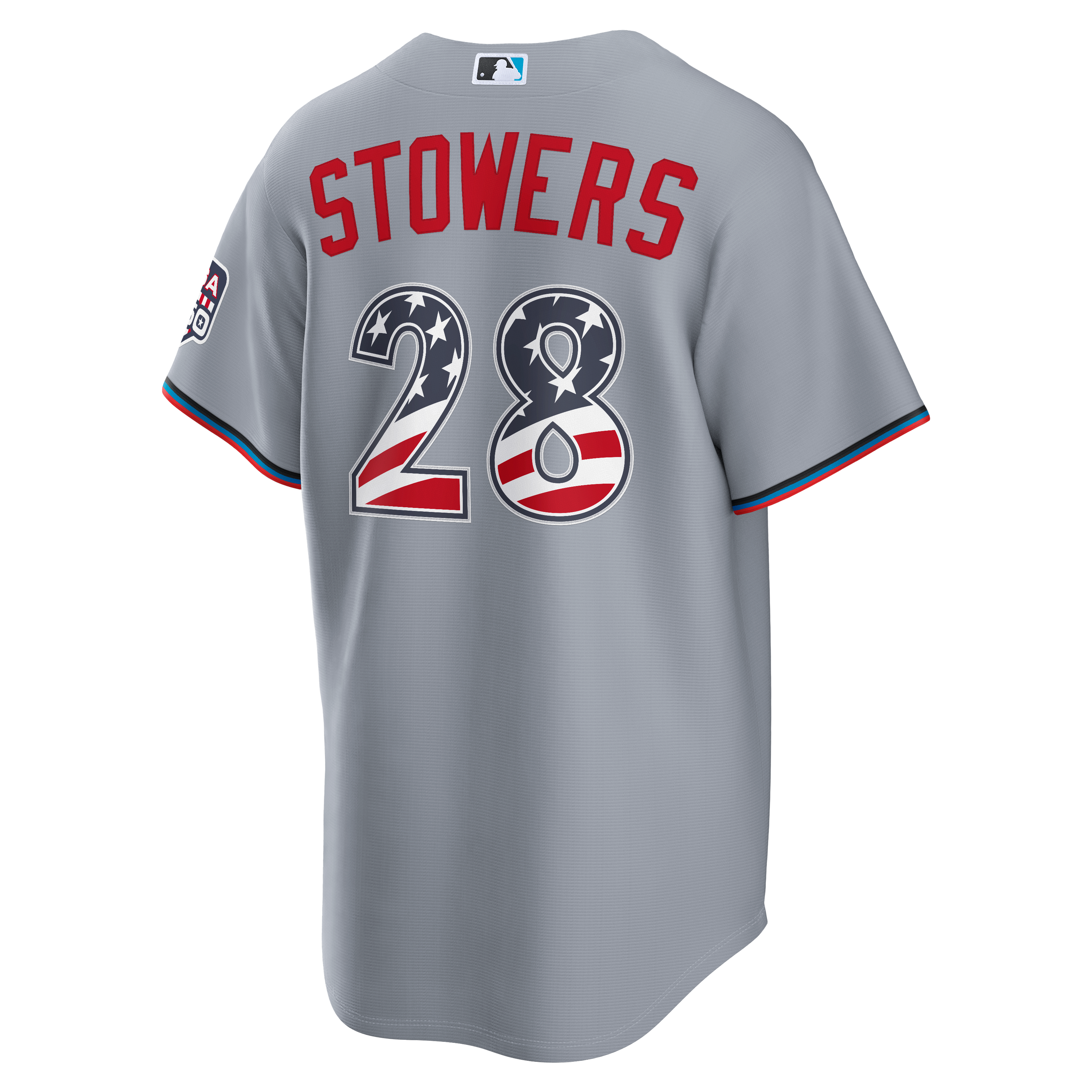 Fourth of July Miami Marlins Kyle Stowers Gray USA 250 Stadium Jersey - Image 4