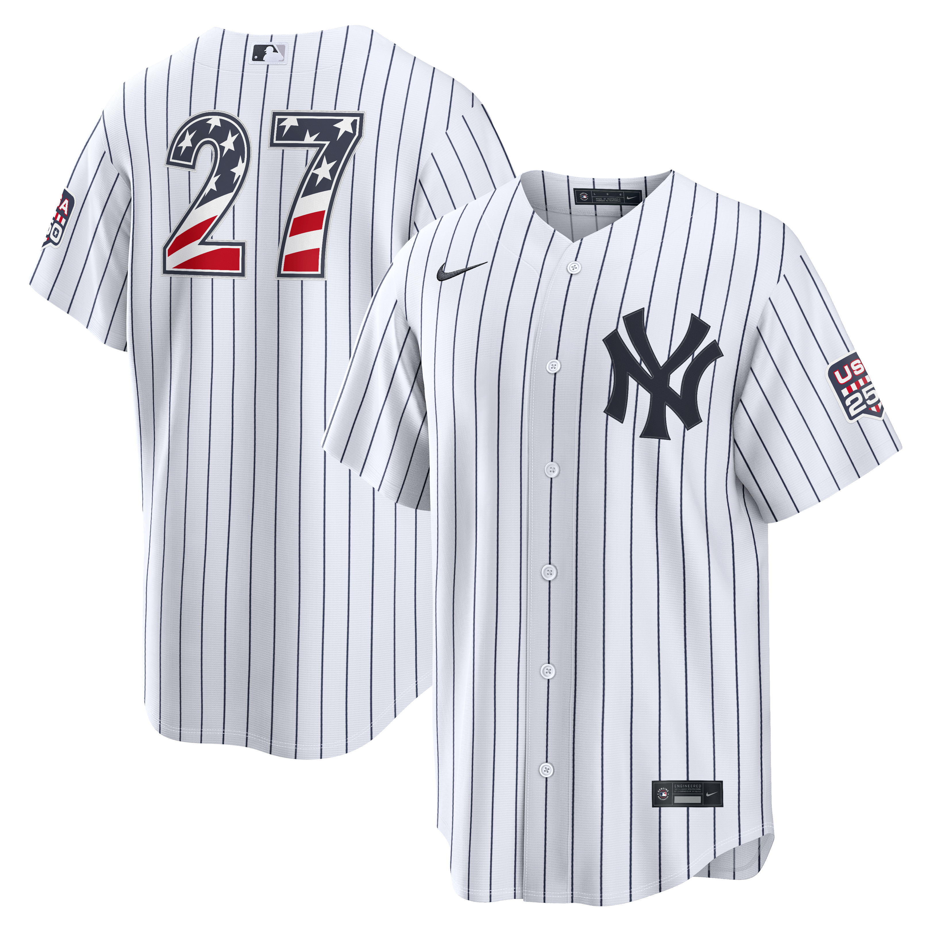 Fourth of July New York Yankees Giancarlo Stanton White USA 250 Stadium Jersey