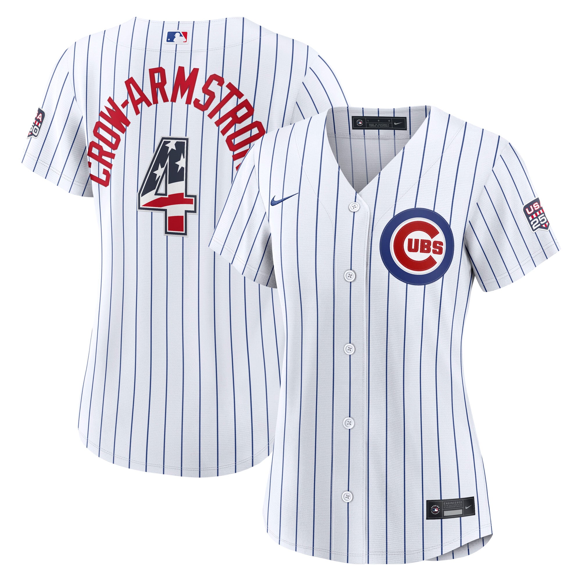 Fourth of July Women's Chicago Cubs Pete Crow-Armstrong White USA 250 Stadium Jersey - Image 2