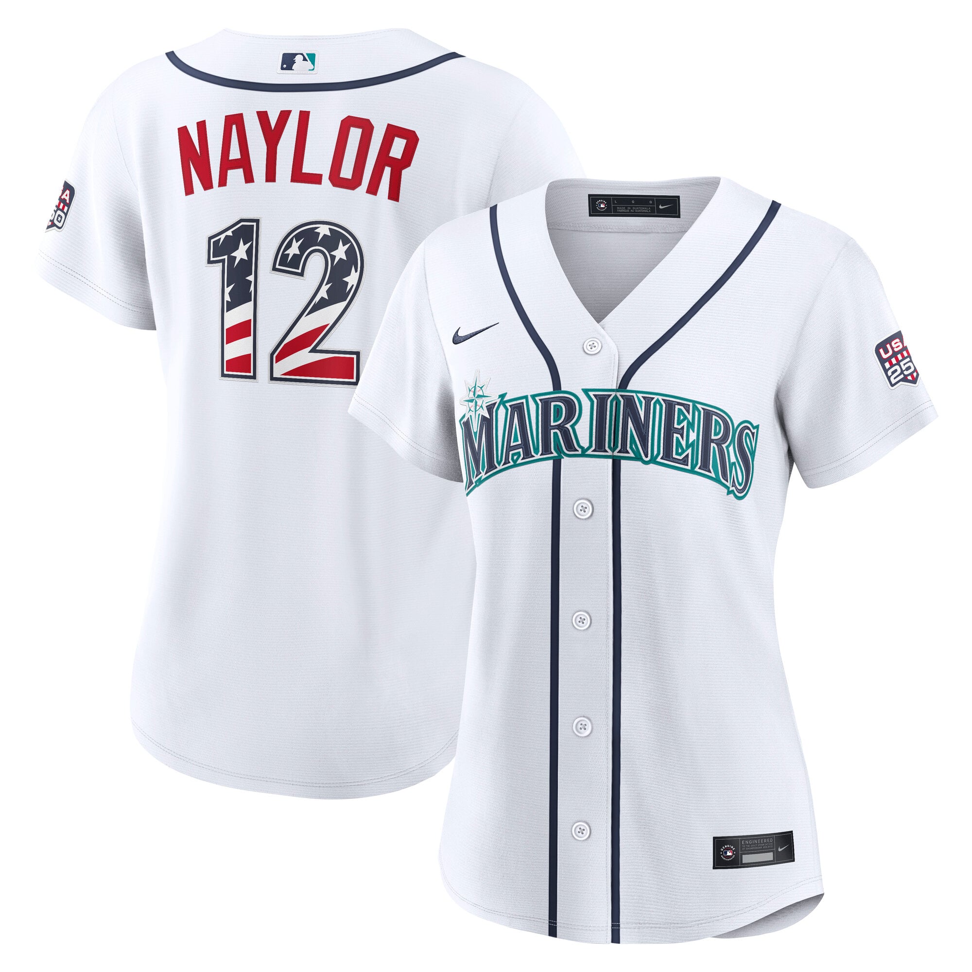 Fourth of July Women's Seattle Mariners Josh Naylor White USA 250 Stadium Jersey - Image 2