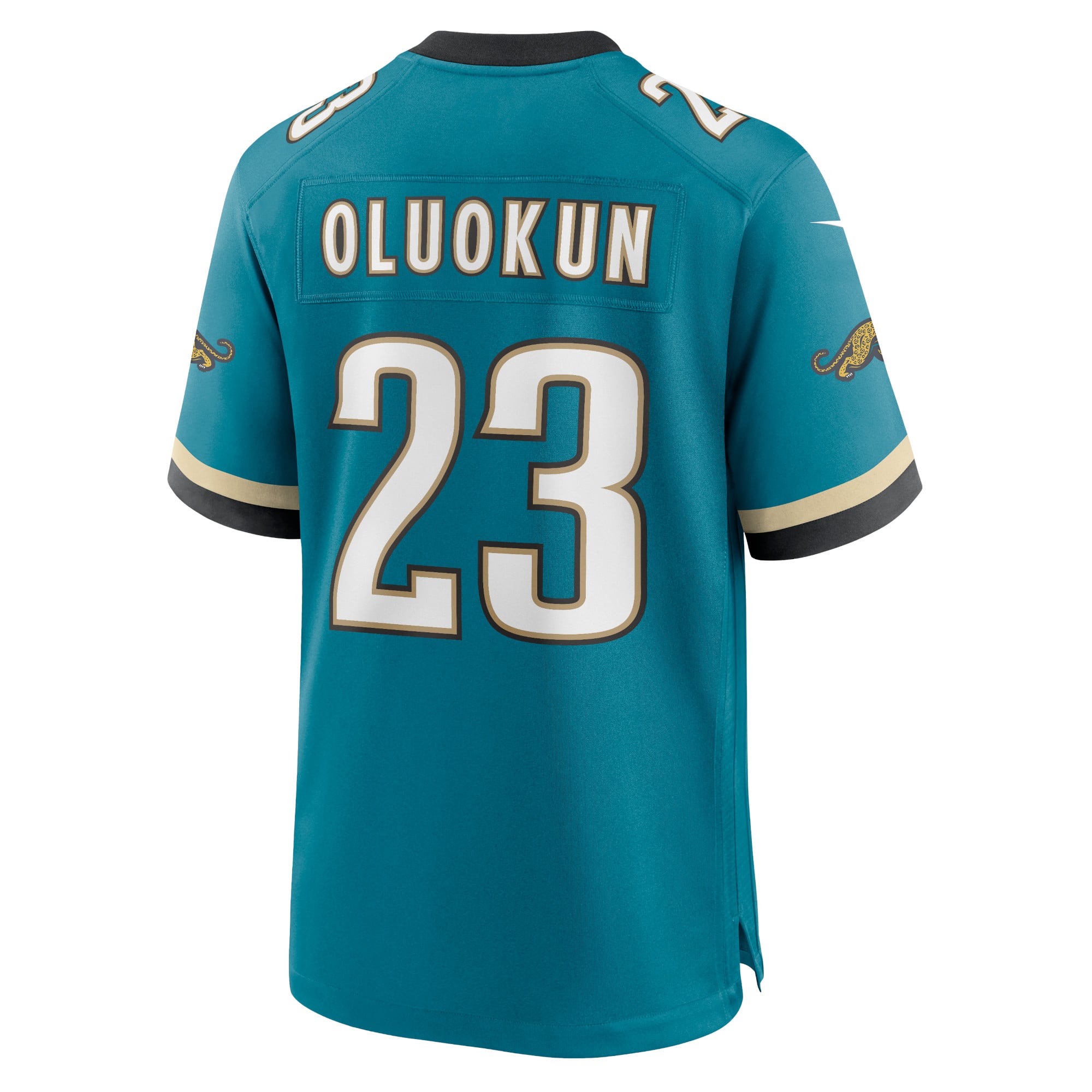 Foye Oluokun Jacksonville Jaguars Prowler Throwback Player Game Jersey - Teal - Image 4