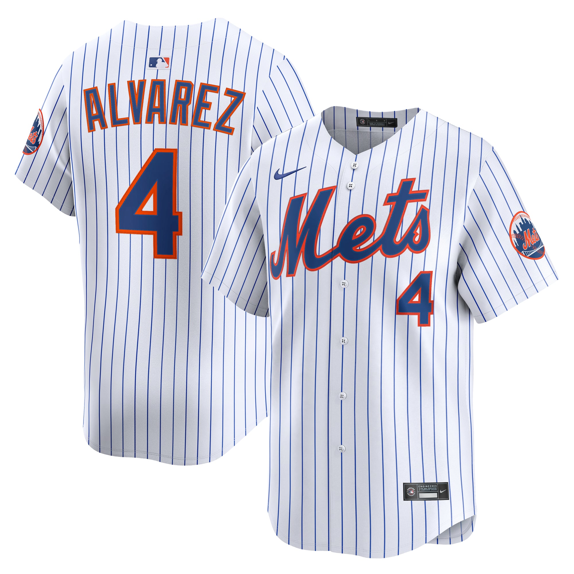 Francisco Alvarez New York Mets Home Limited Player Jersey - White - Image 2
