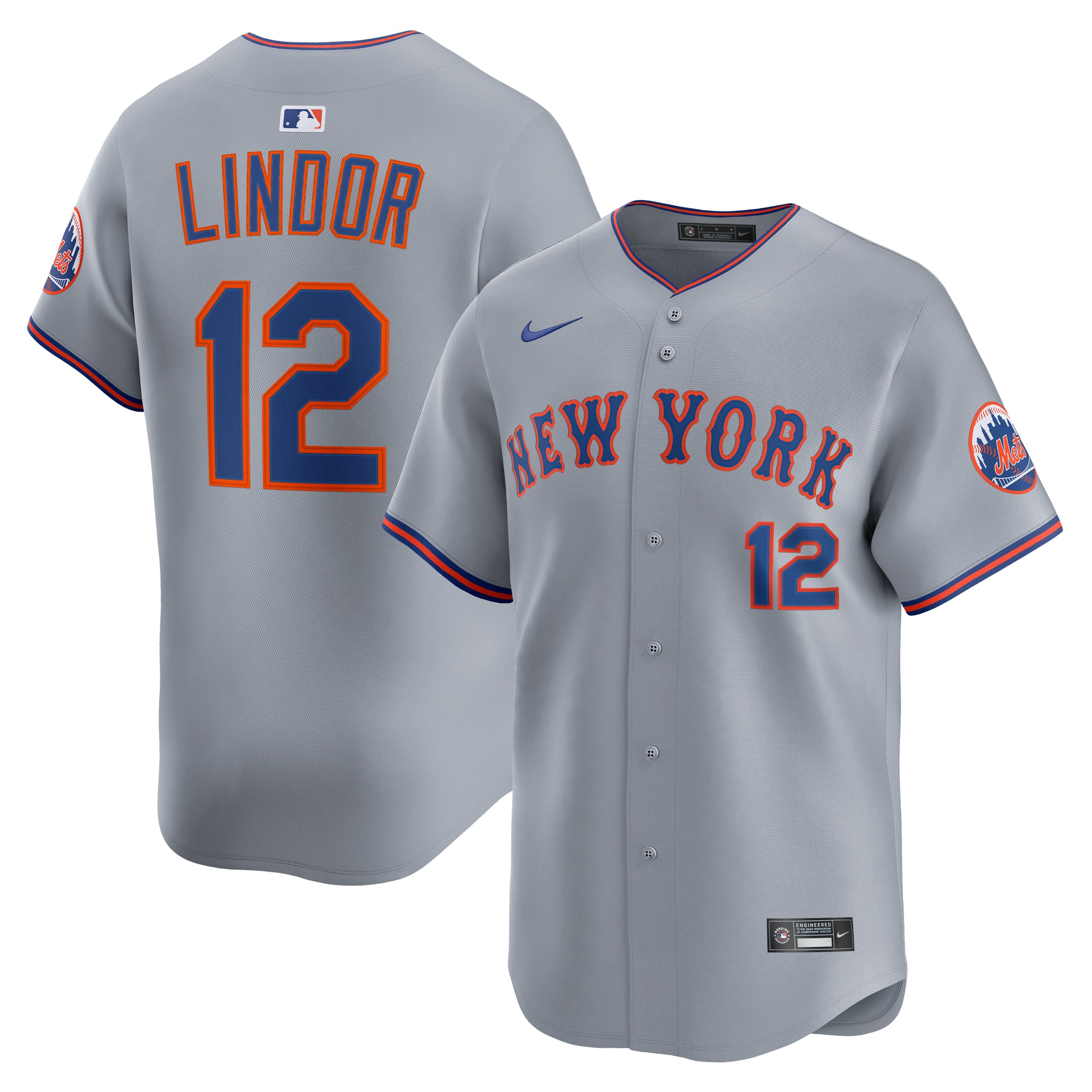 Francisco Lindor New York Mets Alternate Limited Jersey - Gray - Image 2