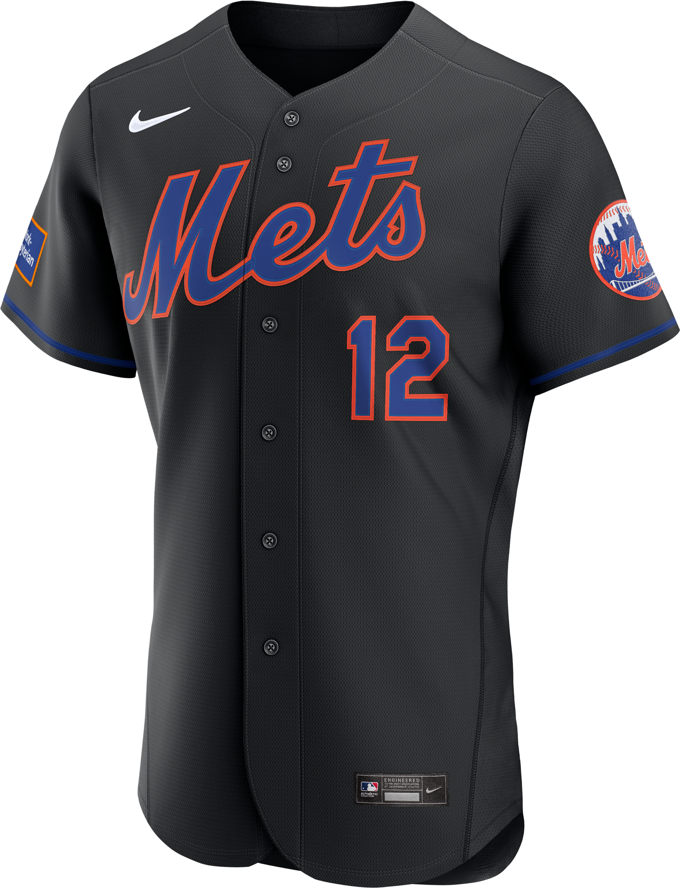 Francisco Lindor New York Mets Alternate Sponsor Patch Jersey - Black - Image 3