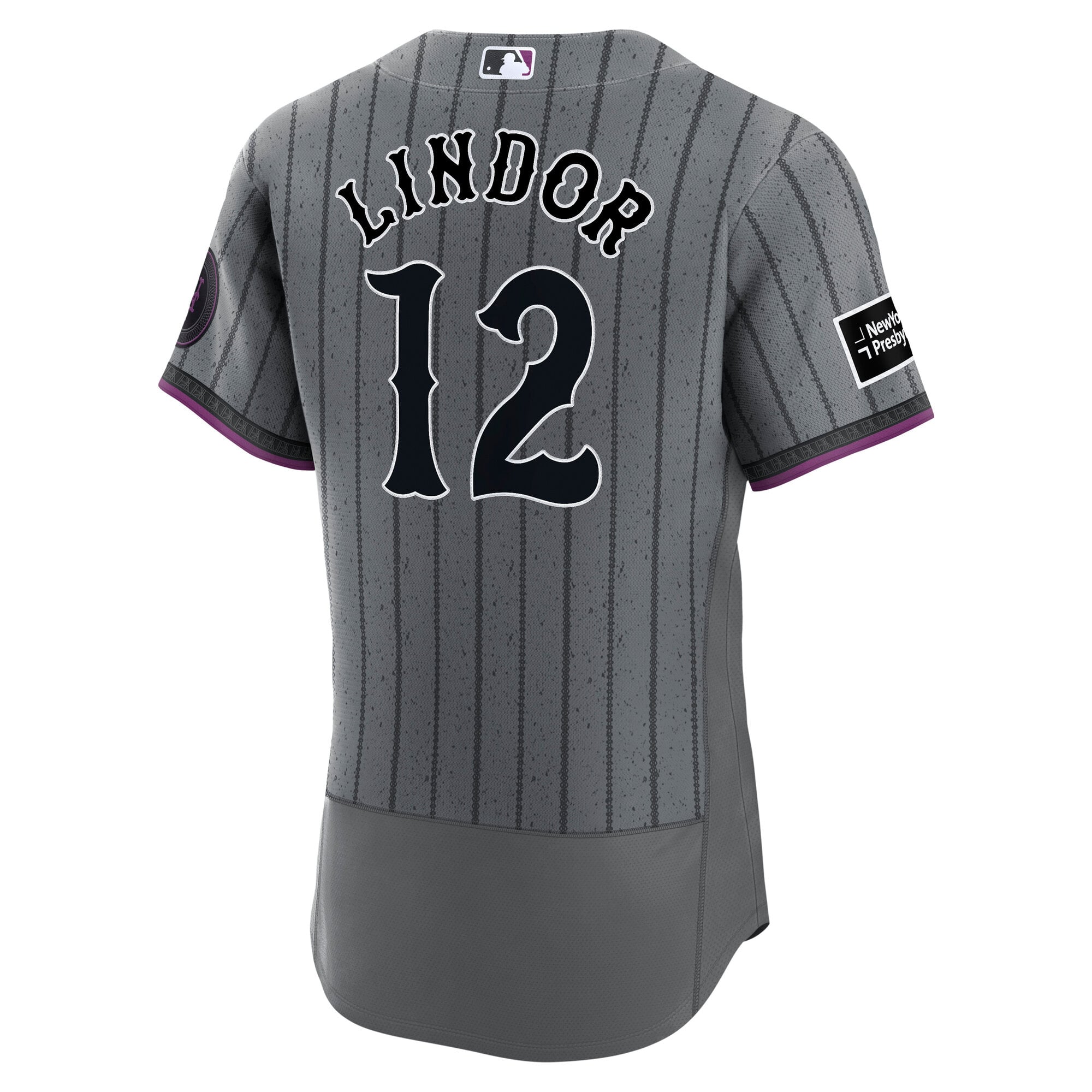 Francisco Lindor New York Mets City Connect Sponsor Patch Jersey - Gray - Image 4