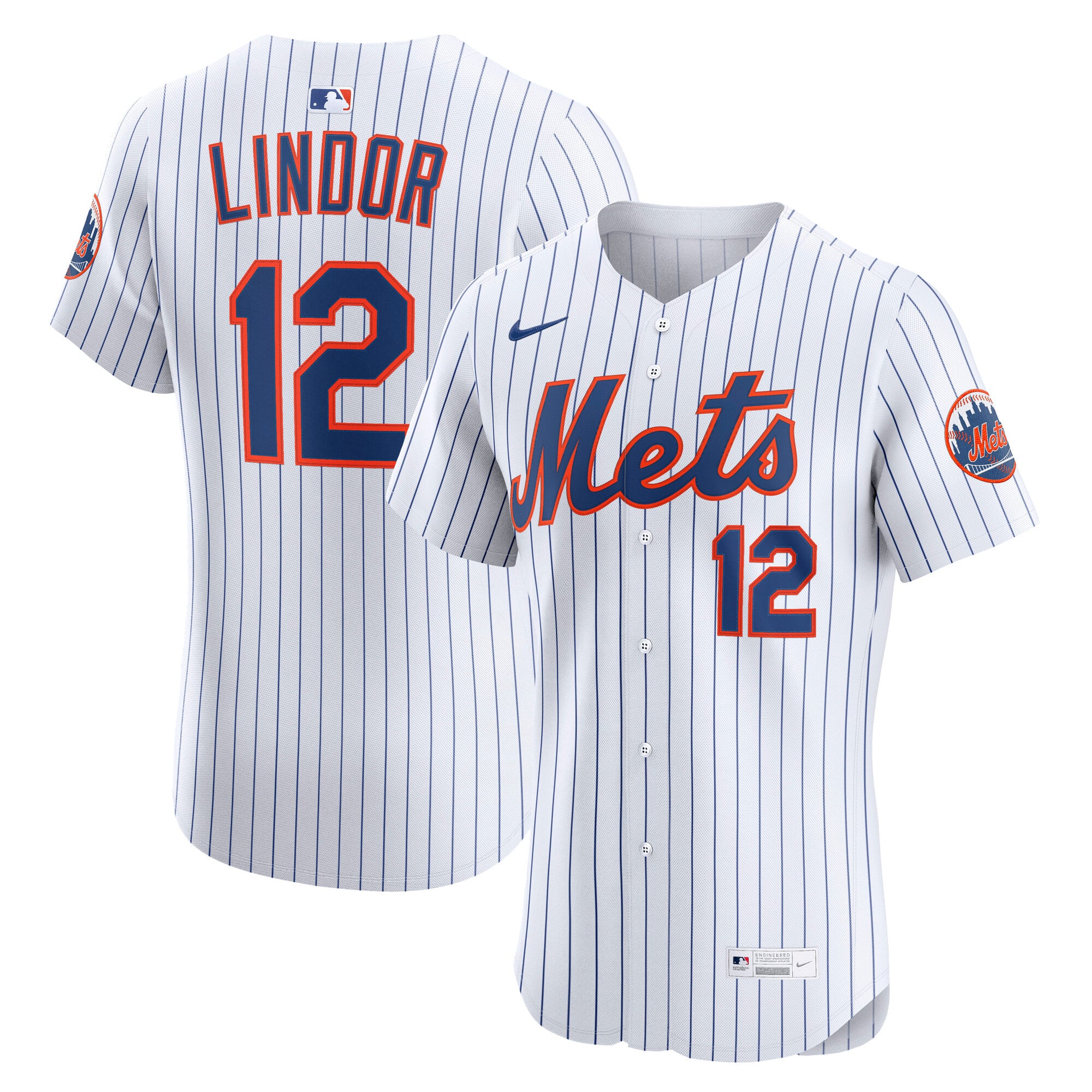 Francisco Lindor New York Mets Home Elite Player Jersey - White - Image 2