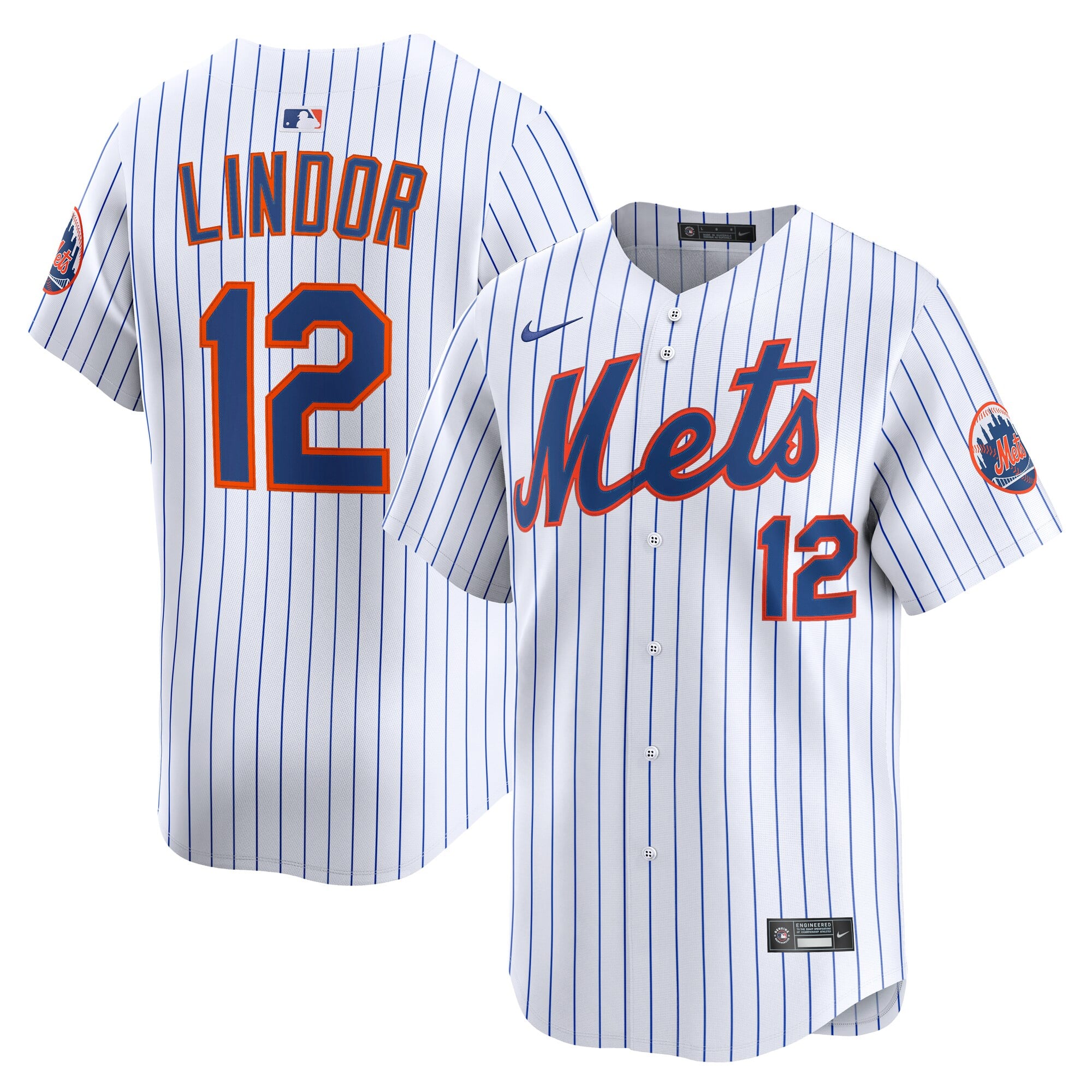 Francisco Lindor New York Mets Home Limited Jersey - White - Image 2