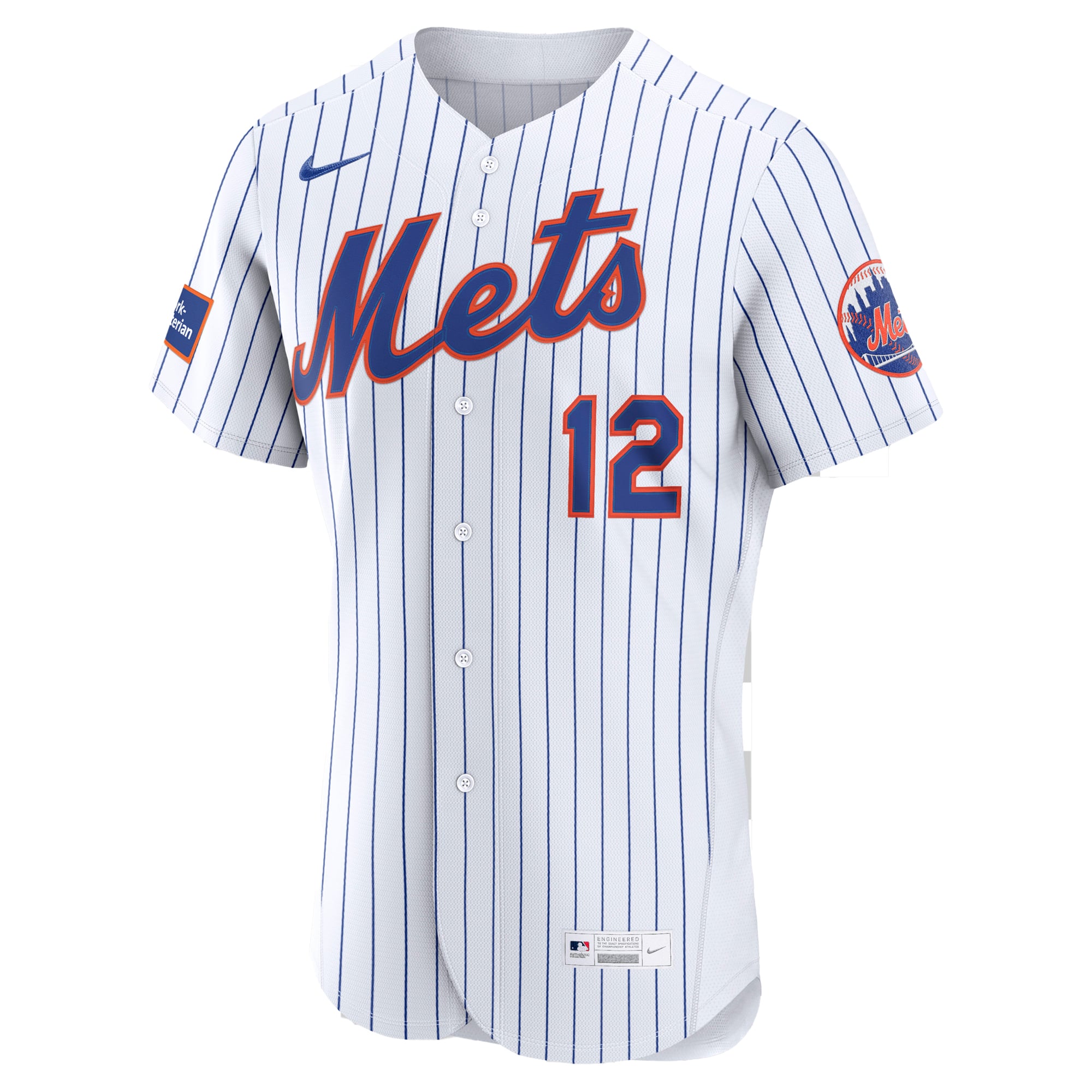 Francisco Lindor New York Mets Home Sponsor Patch Jersey - White - Image 3