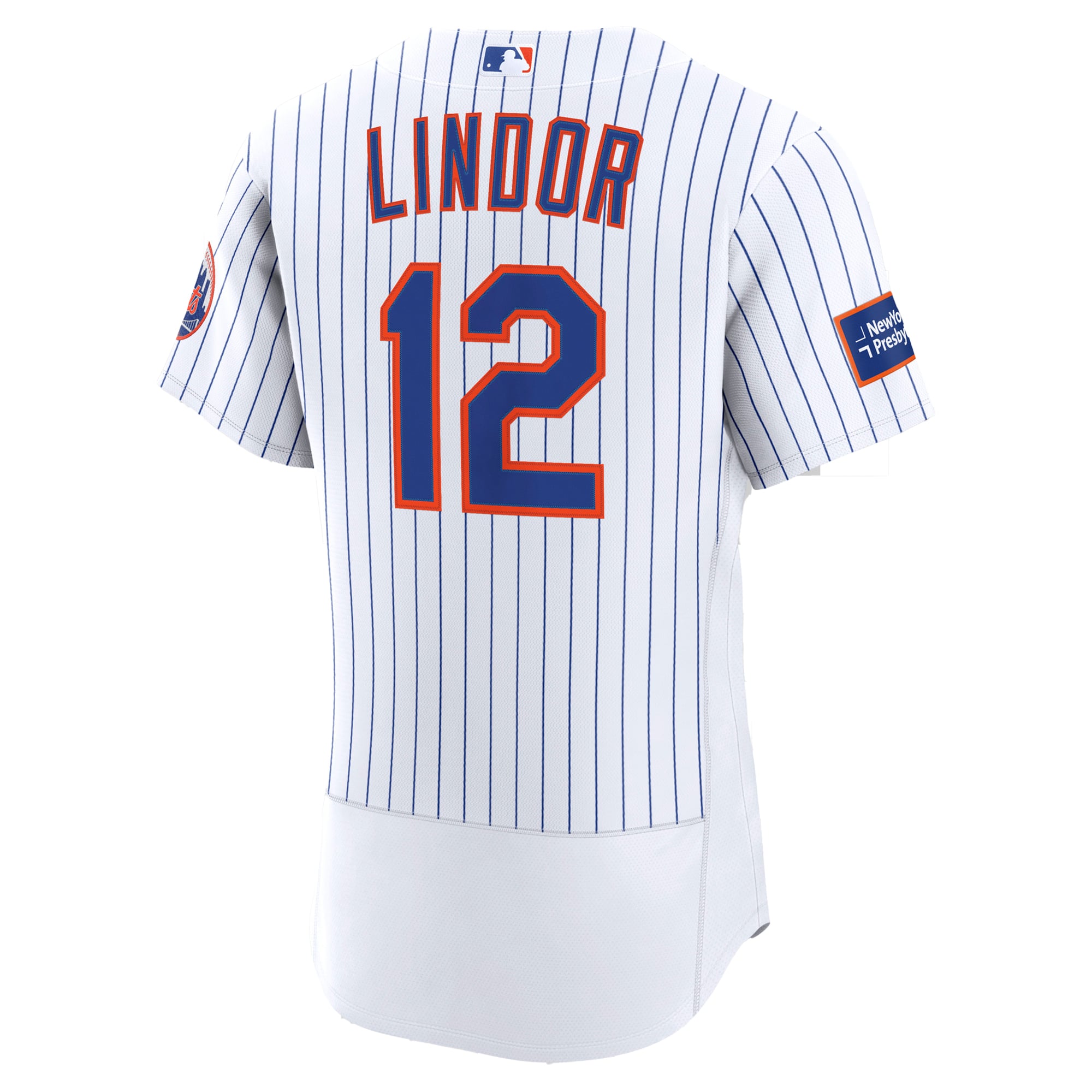 Francisco Lindor New York Mets Home Sponsor Patch Jersey - White - Image 4