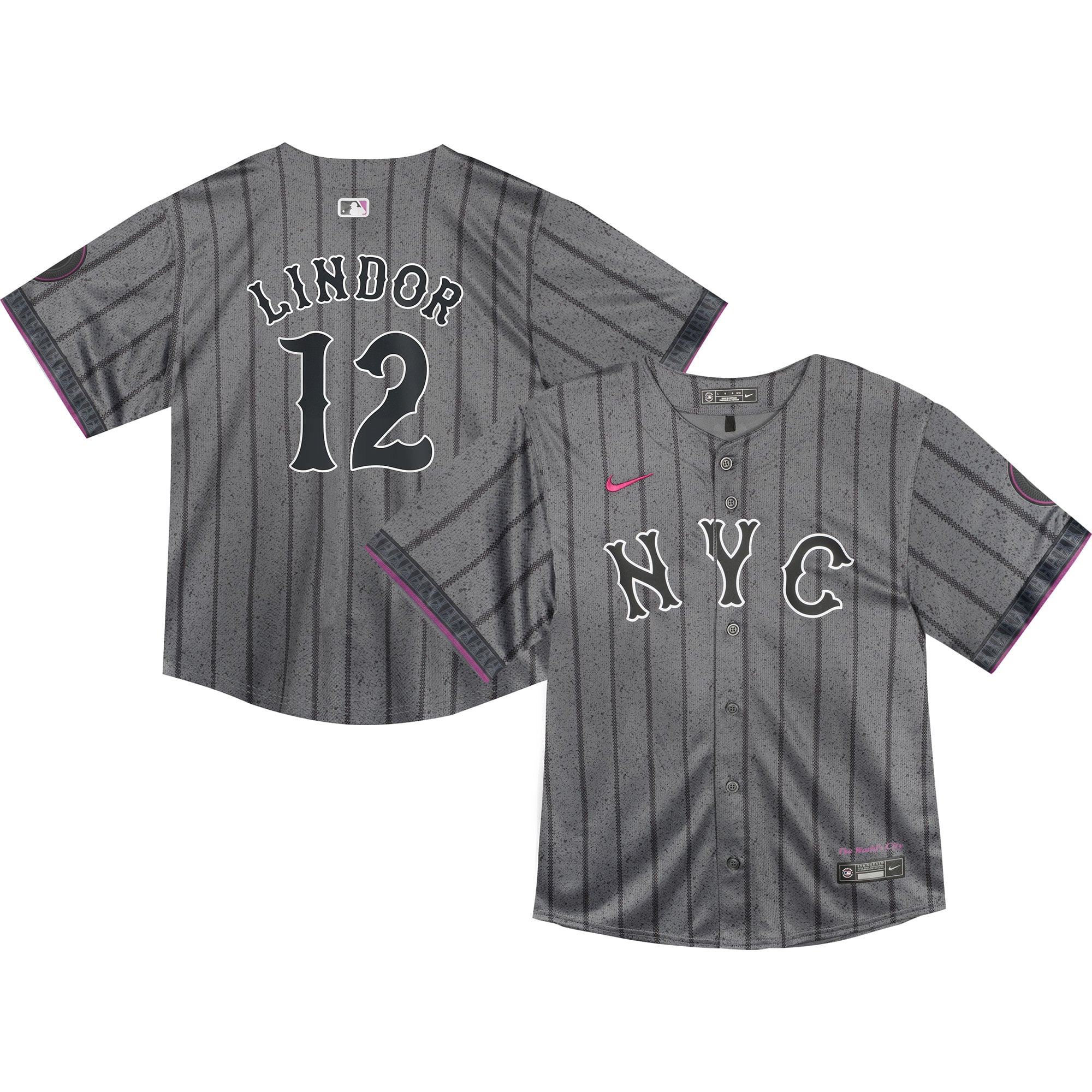 Francisco Lindor New York Mets Toddler 2024 City Connect Limited Player Jersey - Graphite - Image 2
