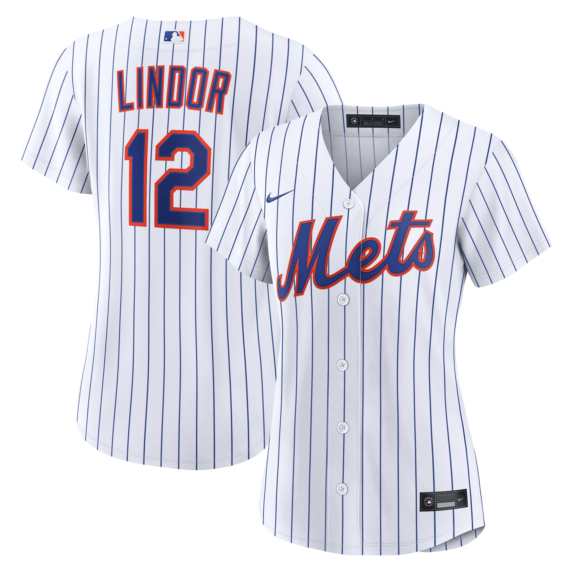 Francisco Lindor New York Mets Women's Home Jersey - White - Image 2