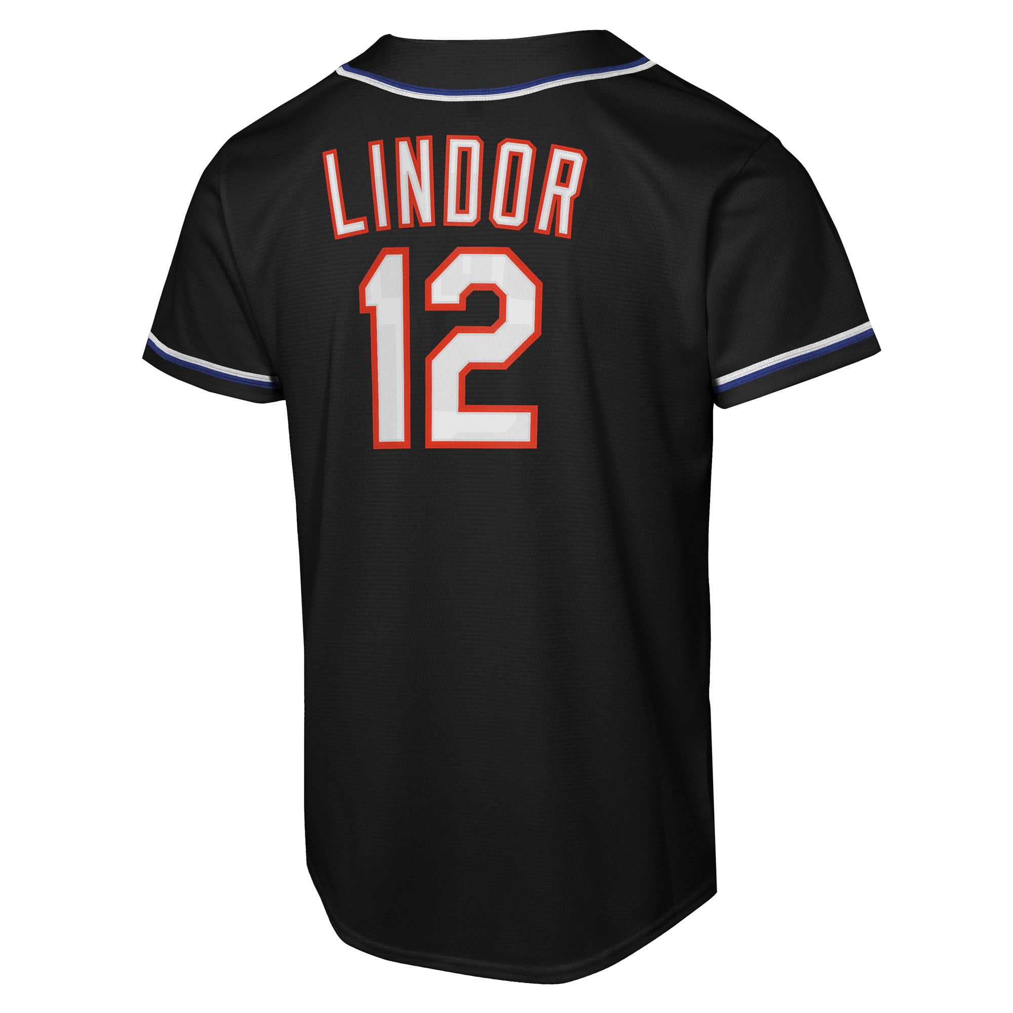 Francisco Lindor New York Mets Youth Fashion Player Jersey - Black - Image 4