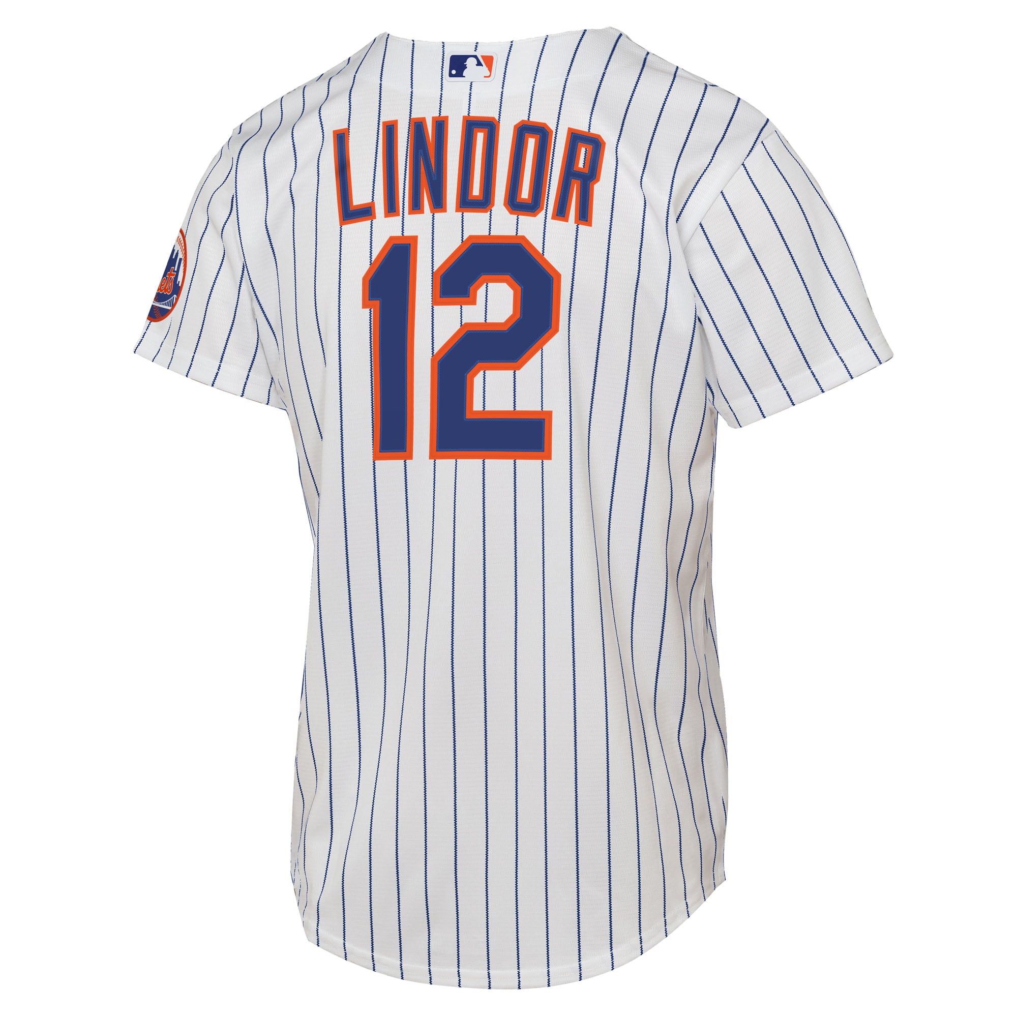 Francisco Lindor New York Mets Youth Road Stadium Player Jersey - White - Image 4