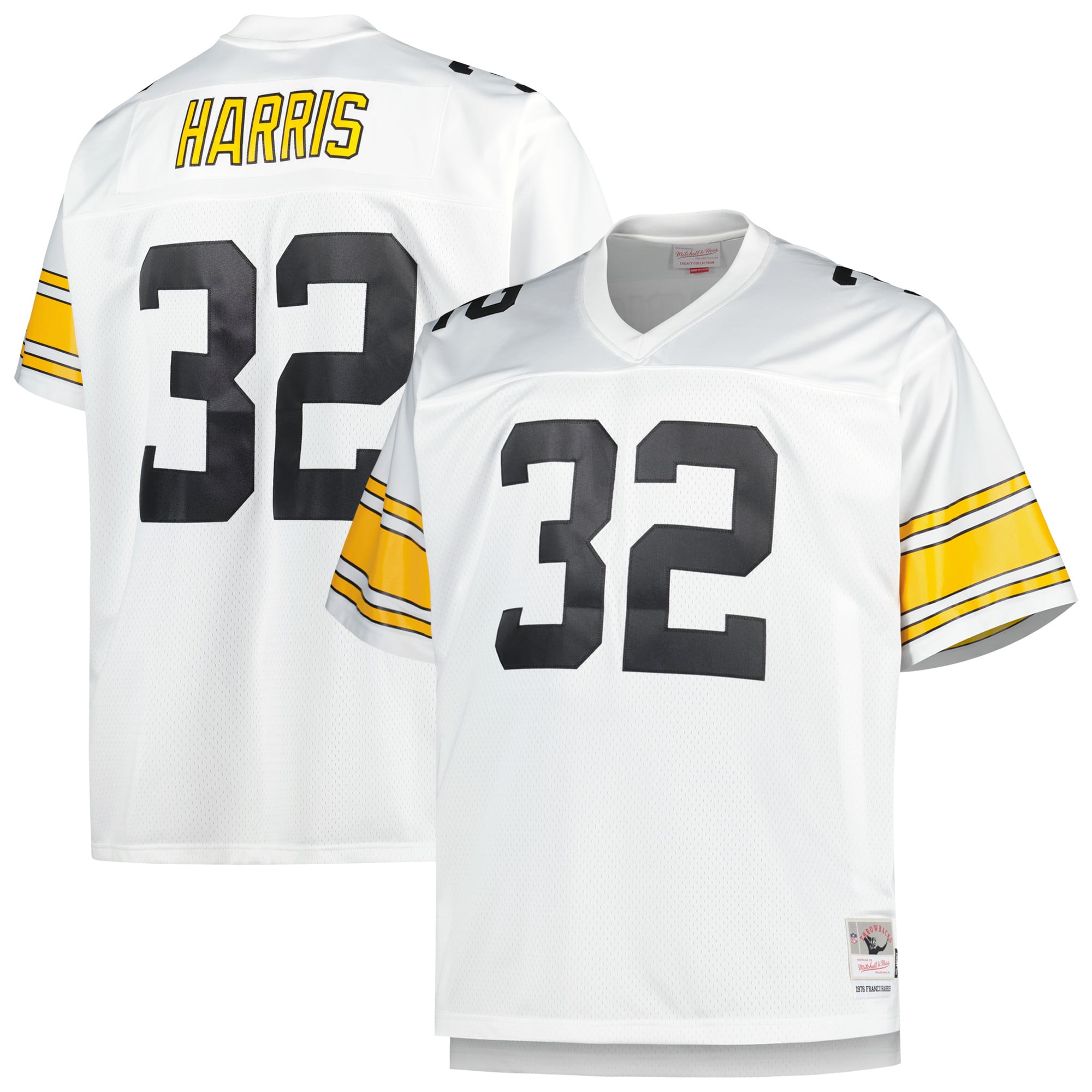 Franco Harris Pittsburgh Steelers Big & Tall 1976 Retired Player Jersey - White - Image 2