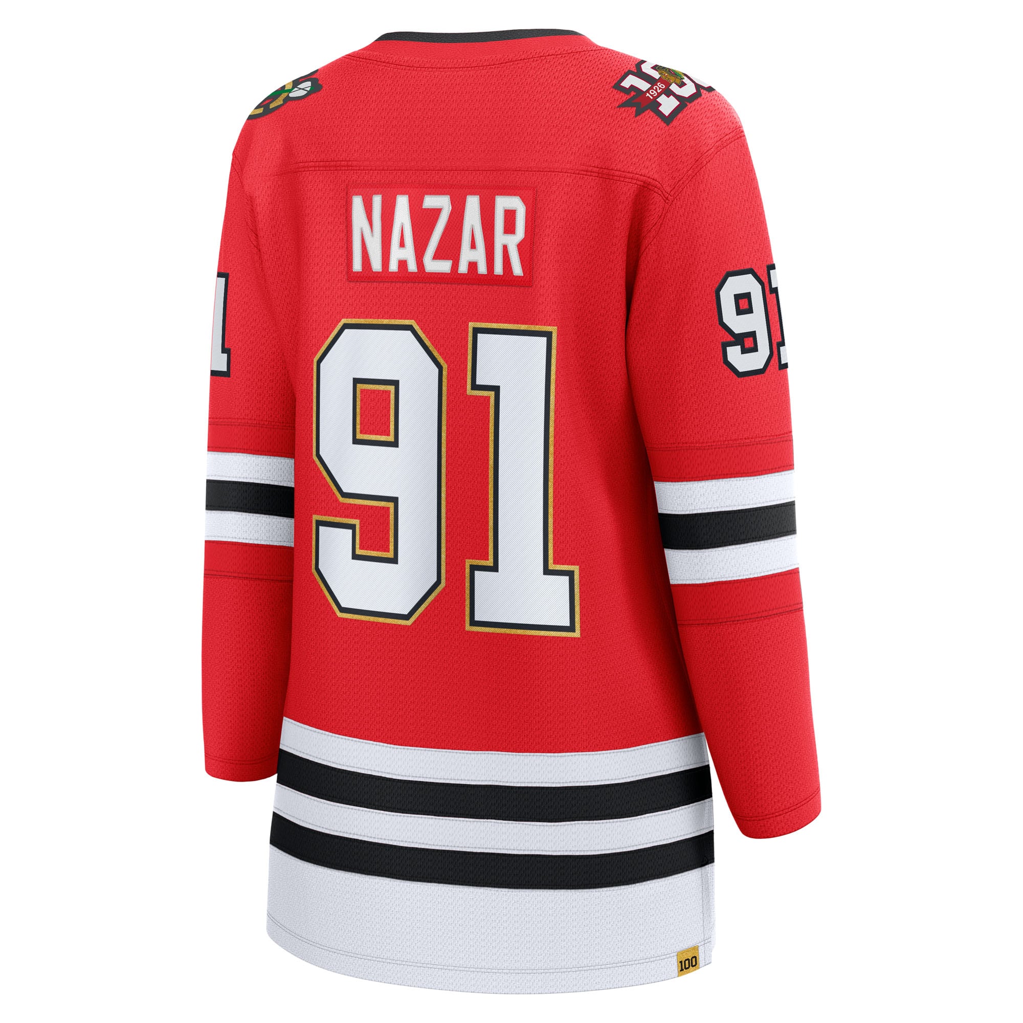 Frank Nazar Chicago Blackhawks Women's Centennial Breakaway Player Jersey - Red - Image 4