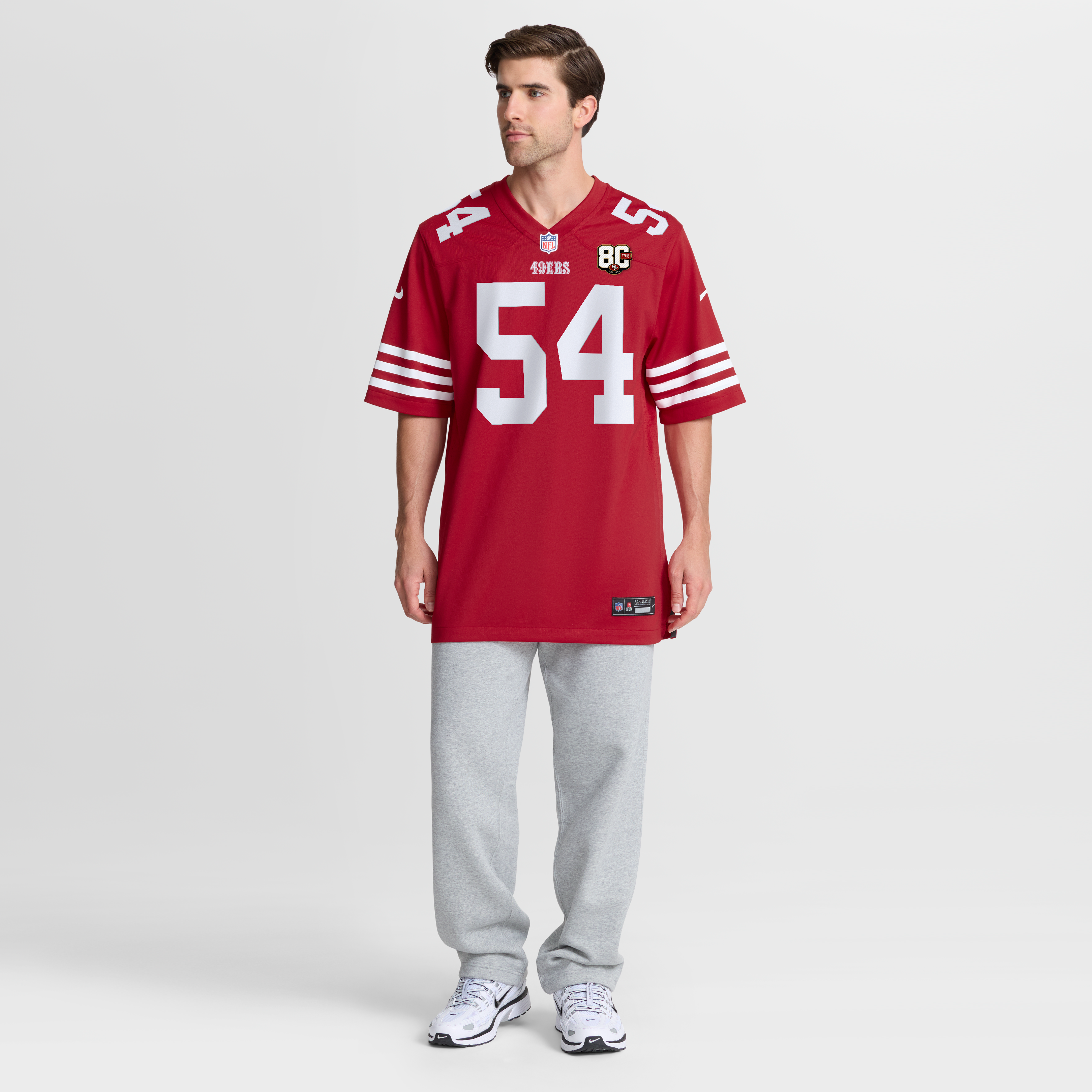Fred Warner San Francisco 49ers 80th Anniversary Game Jersey - Scarlet - Image 3