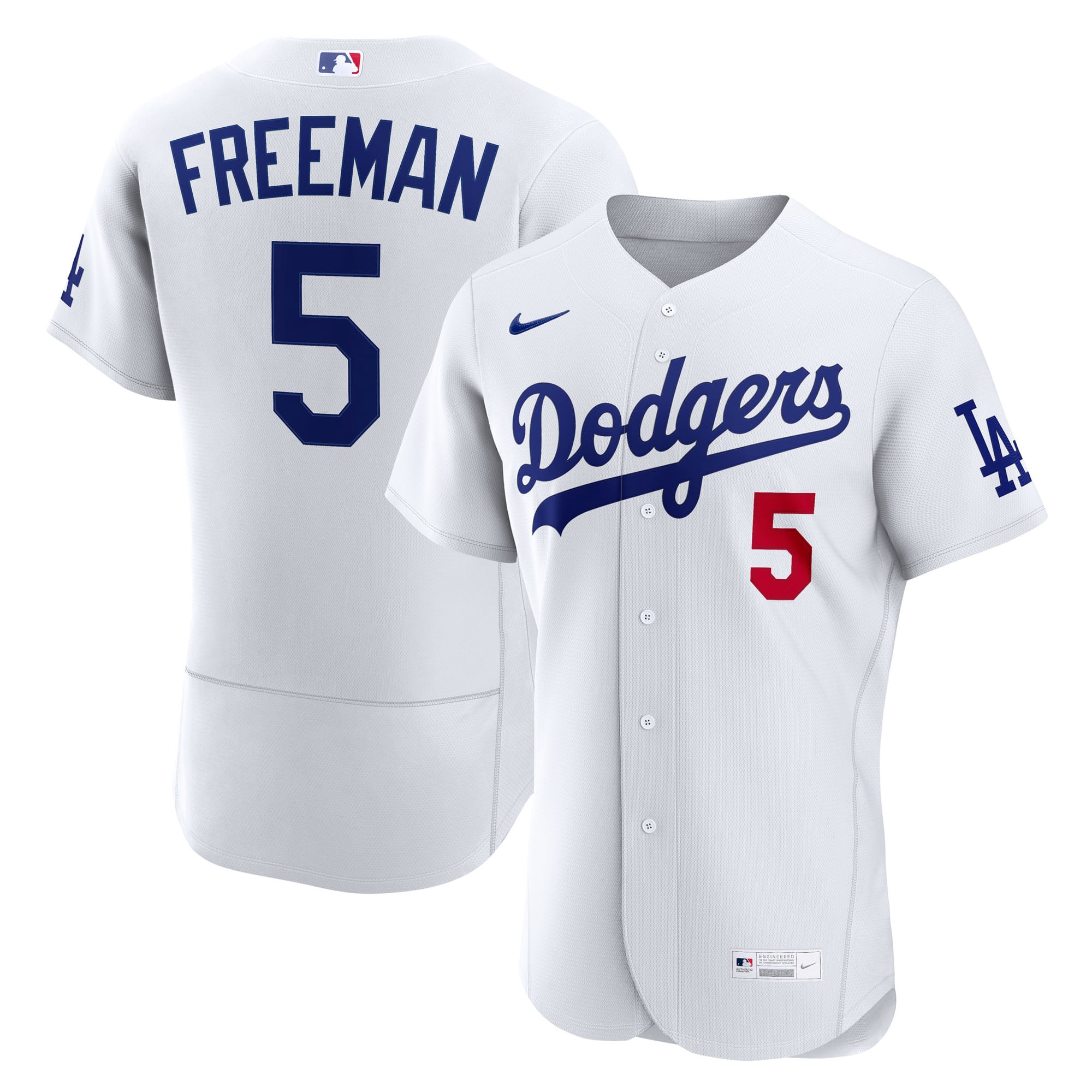 Freddie Freeman Los Angeles Dodgers Home Jersey - White - Image 2