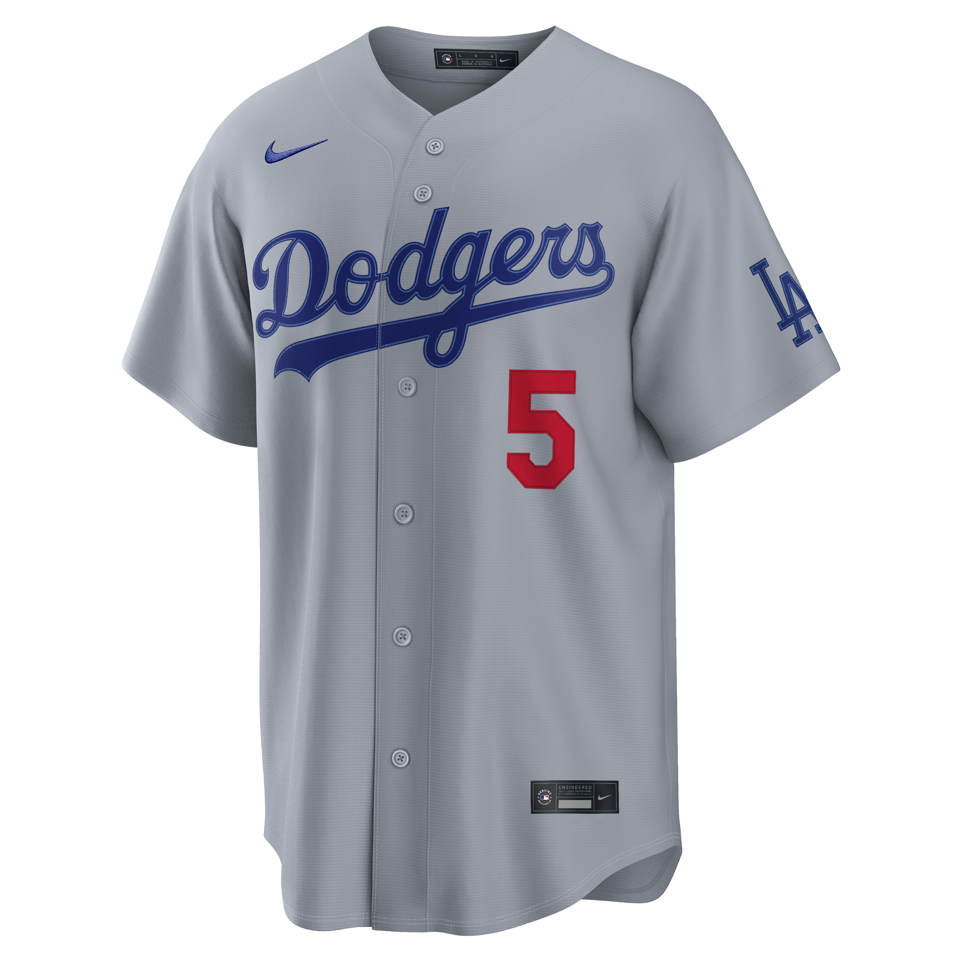 Freddie Freeman Los Angeles Dodgers Road Stadium Jersey - Gray - Image 3