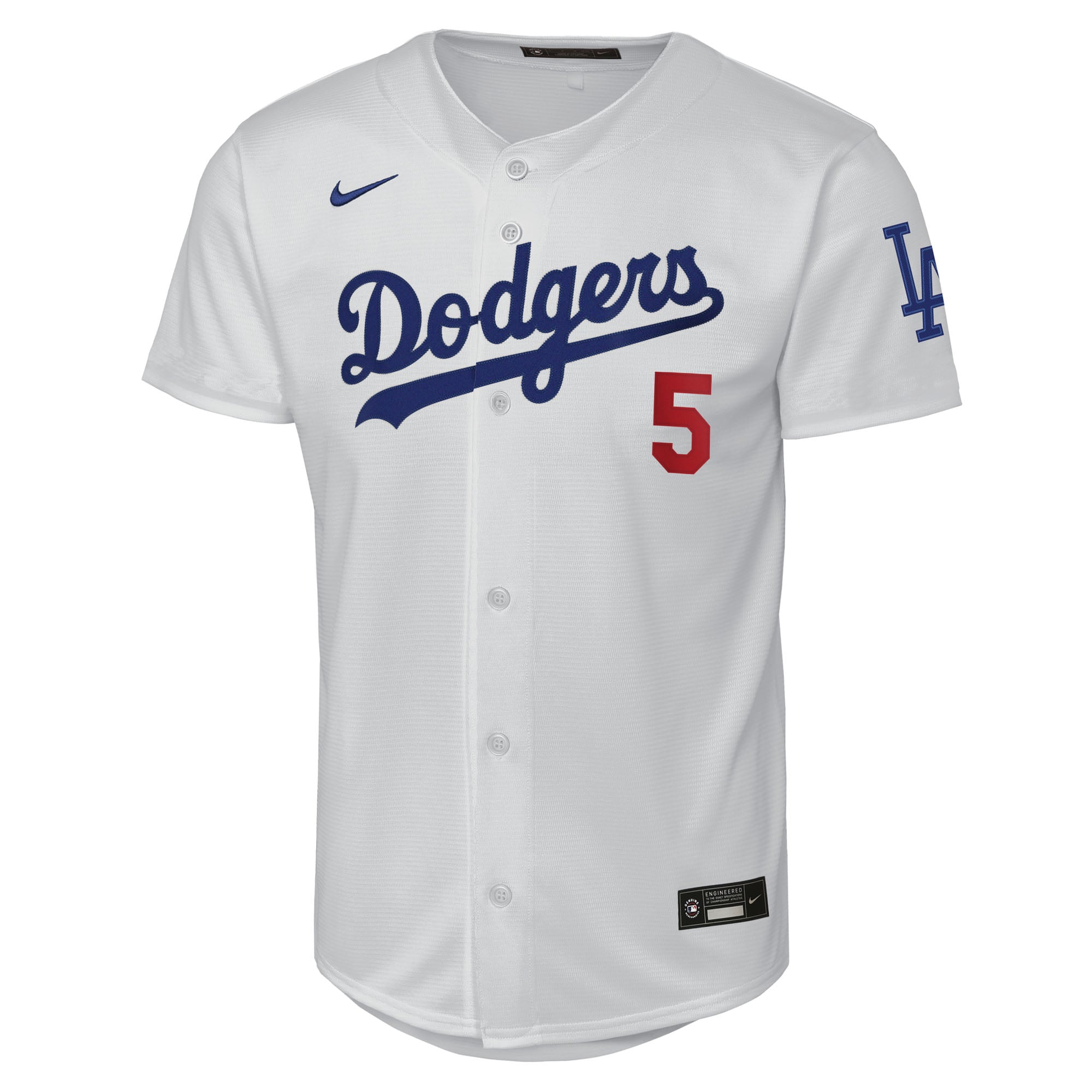 Freddie Freeman Los Angeles Dodgers Youth Home Stadium Jersey - White - Image 3