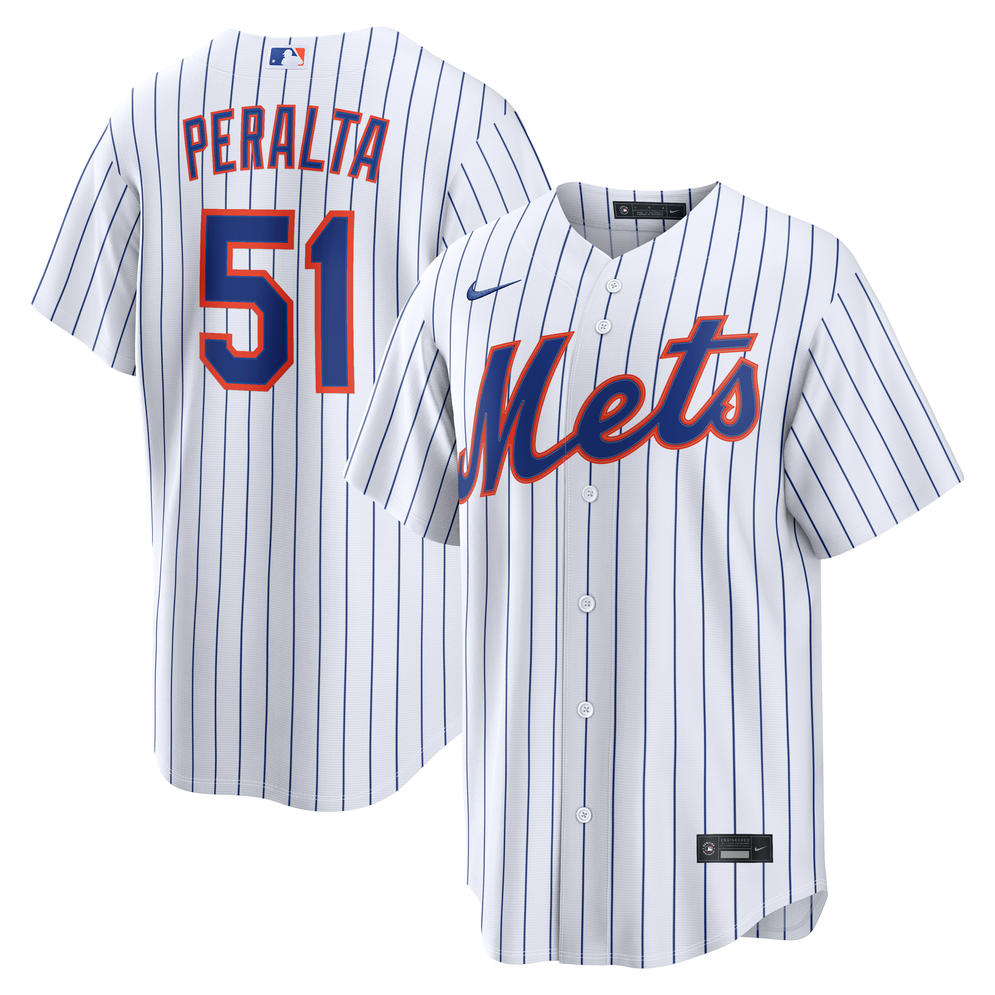 Freddy Peralta New York Mets Home Jersey - White - Image 2