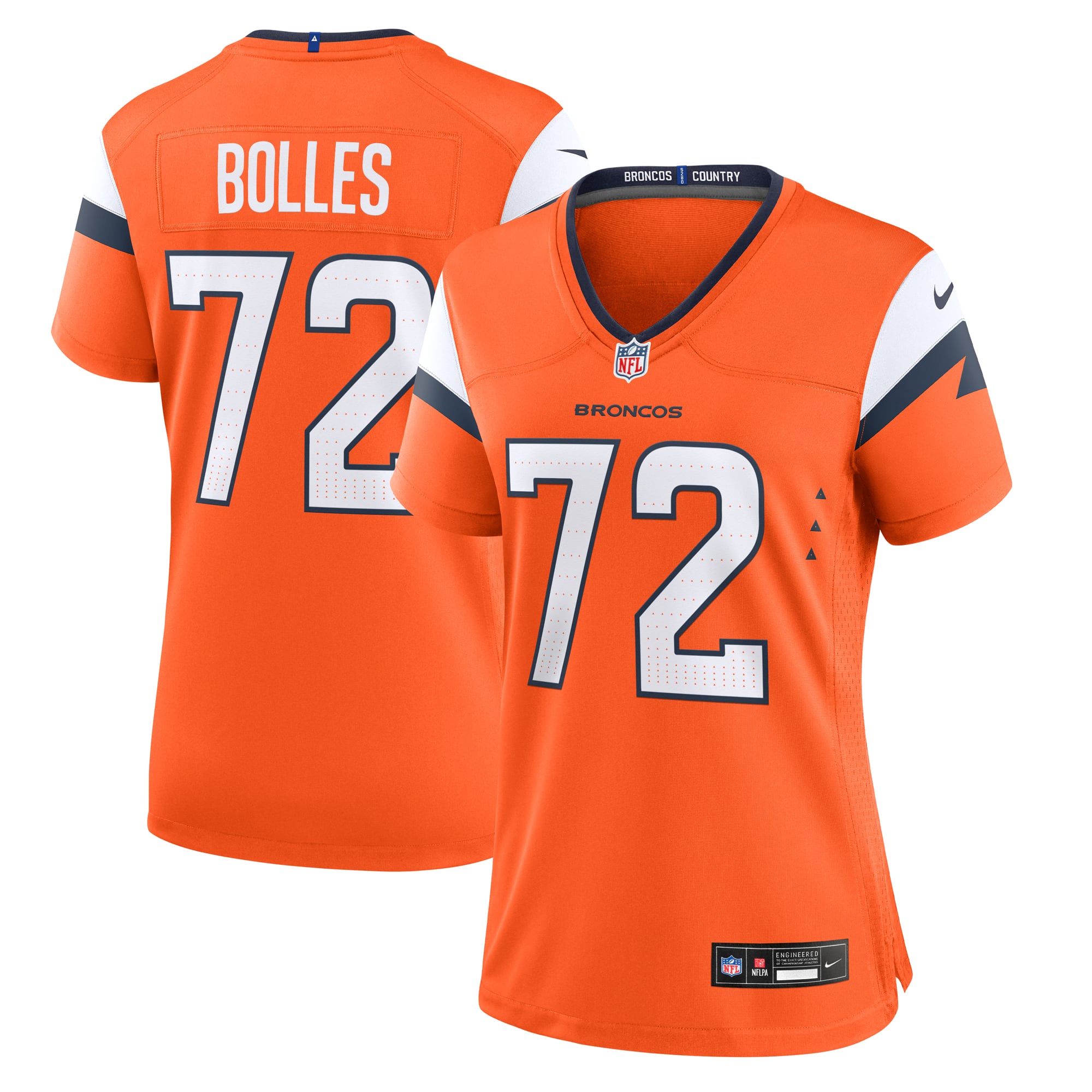 Garett Bolles Denver Broncos Women's Team Game Jersey - Orange - Image 2