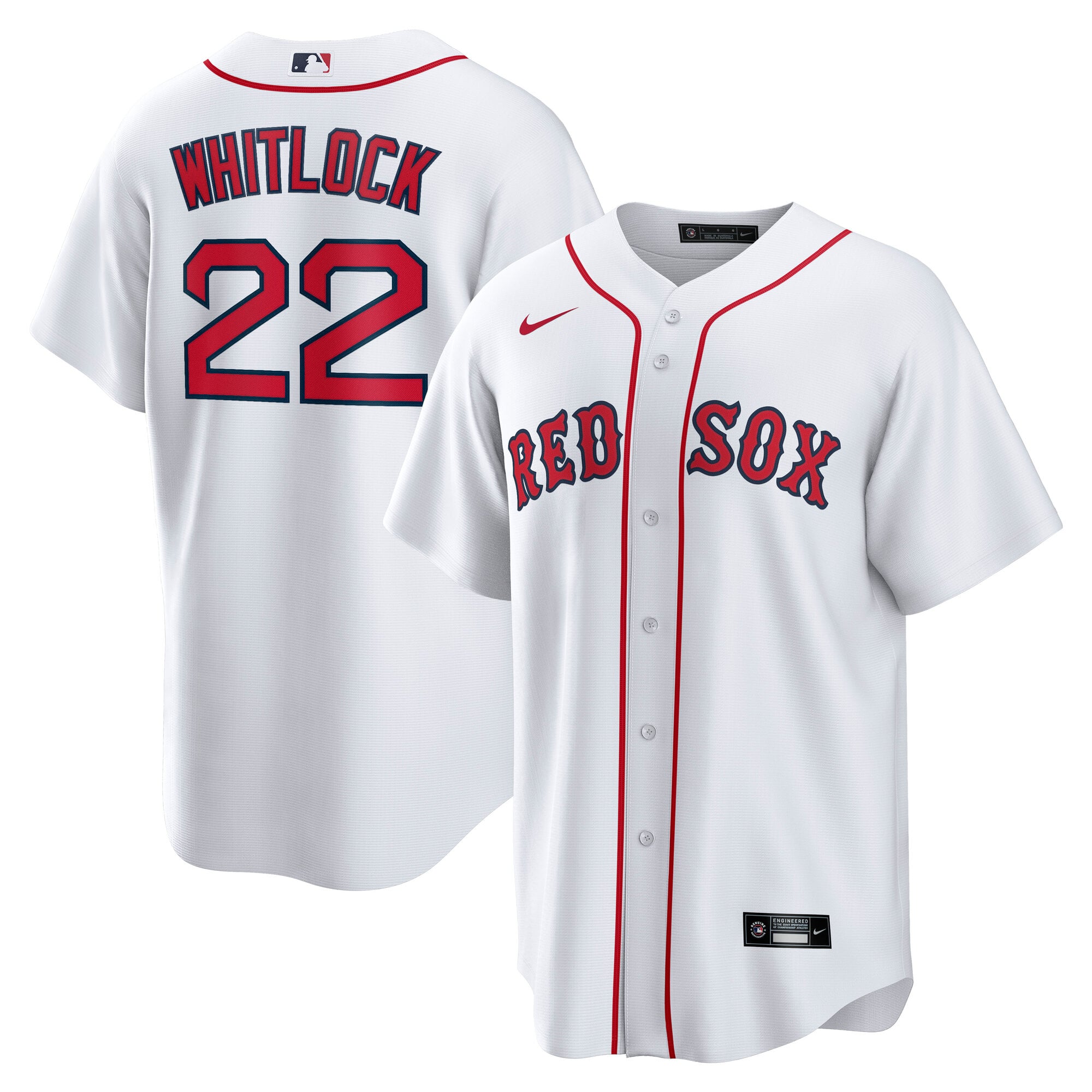 Garrett Whitlock Boston Red Sox Home Jersey - White - Image 2