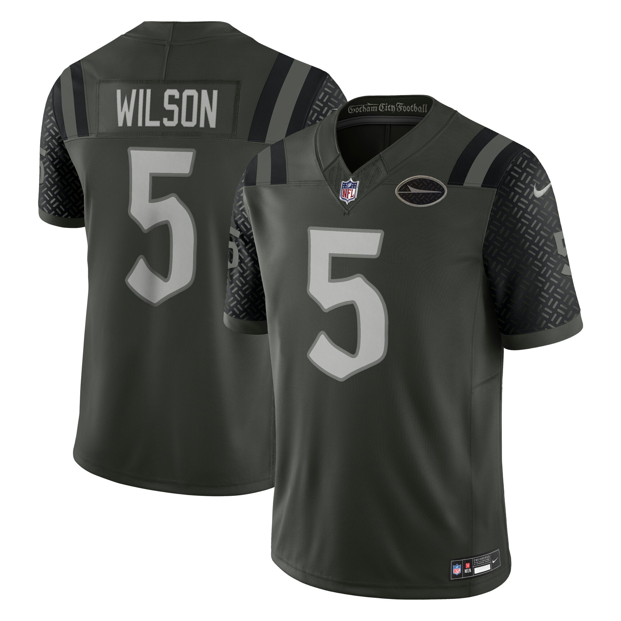 Garrett Wilson New York Jets 2025 Rivalries Collection Stitched Limited Jersey - Gotham Green - Image 2