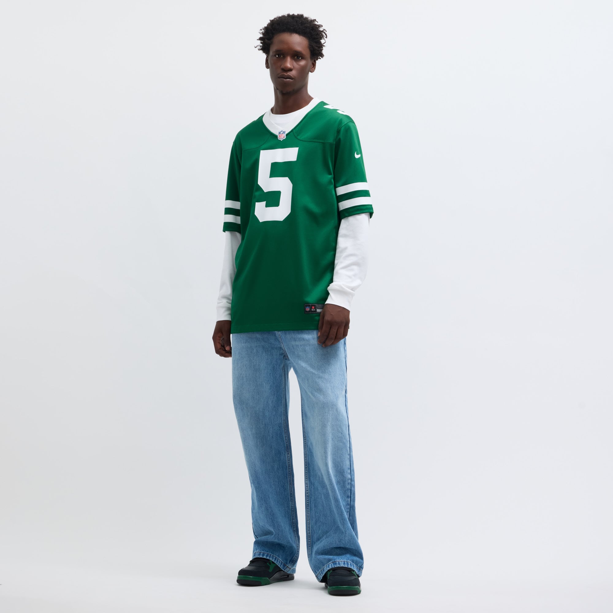 Garrett Wilson New York Jets Alternate Game Jersey - Legacy Black - Green - Image 7