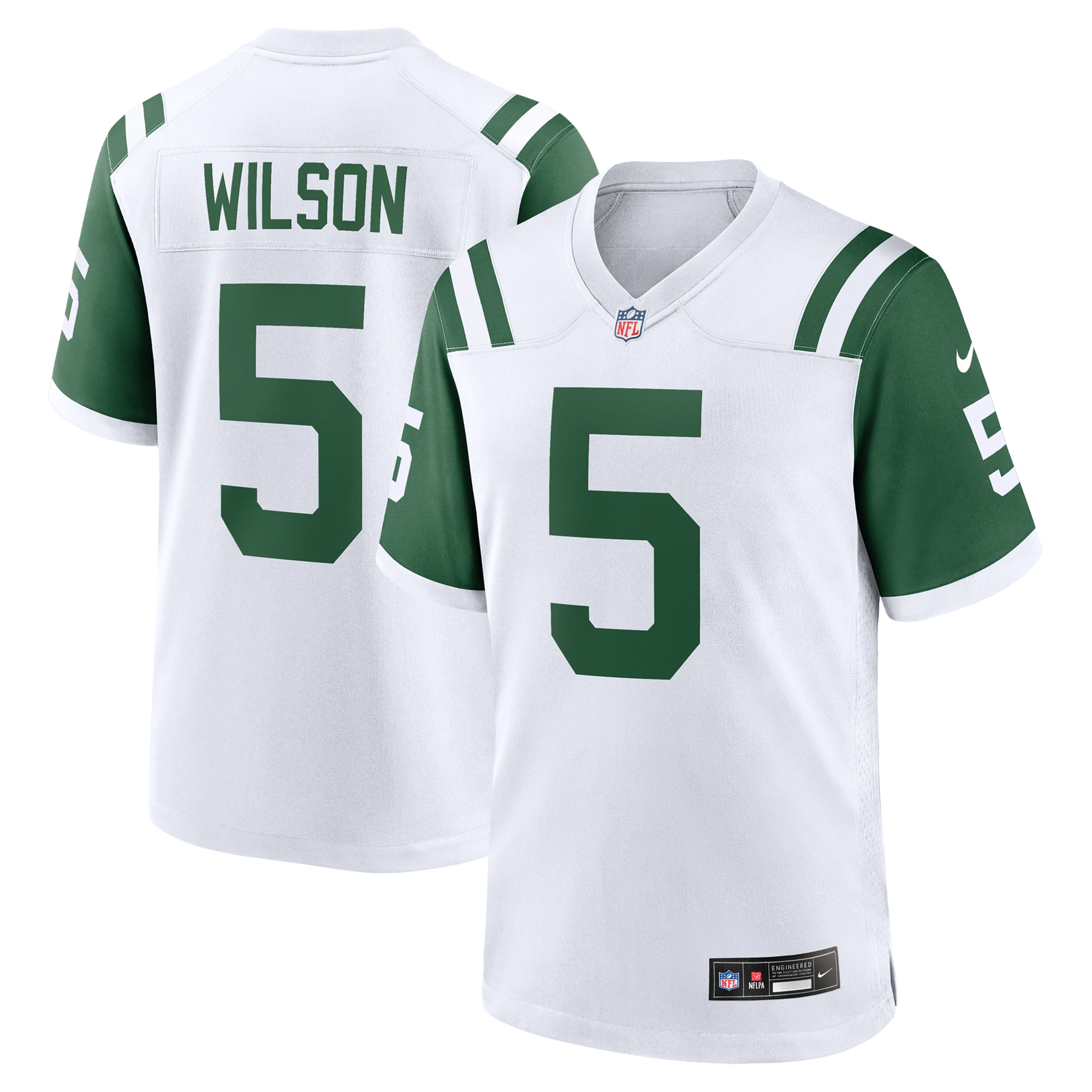 Garrett Wilson New York Jets Classic Alternate Game Jersey - White - Image 2