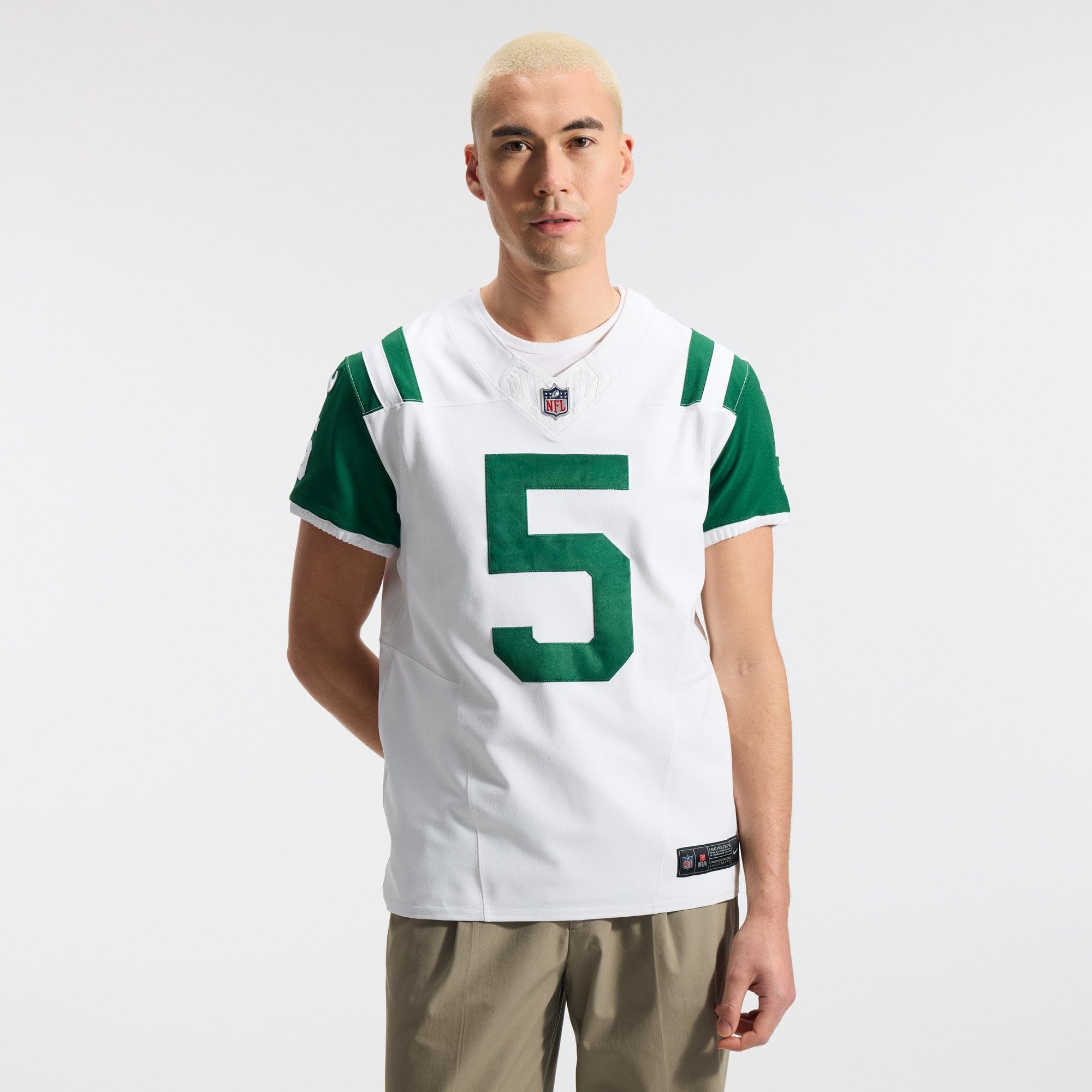 Garrett Wilson New York Jets Classic Alternate Vapor F.U.S.E. Elite Jersey - White - Image 3